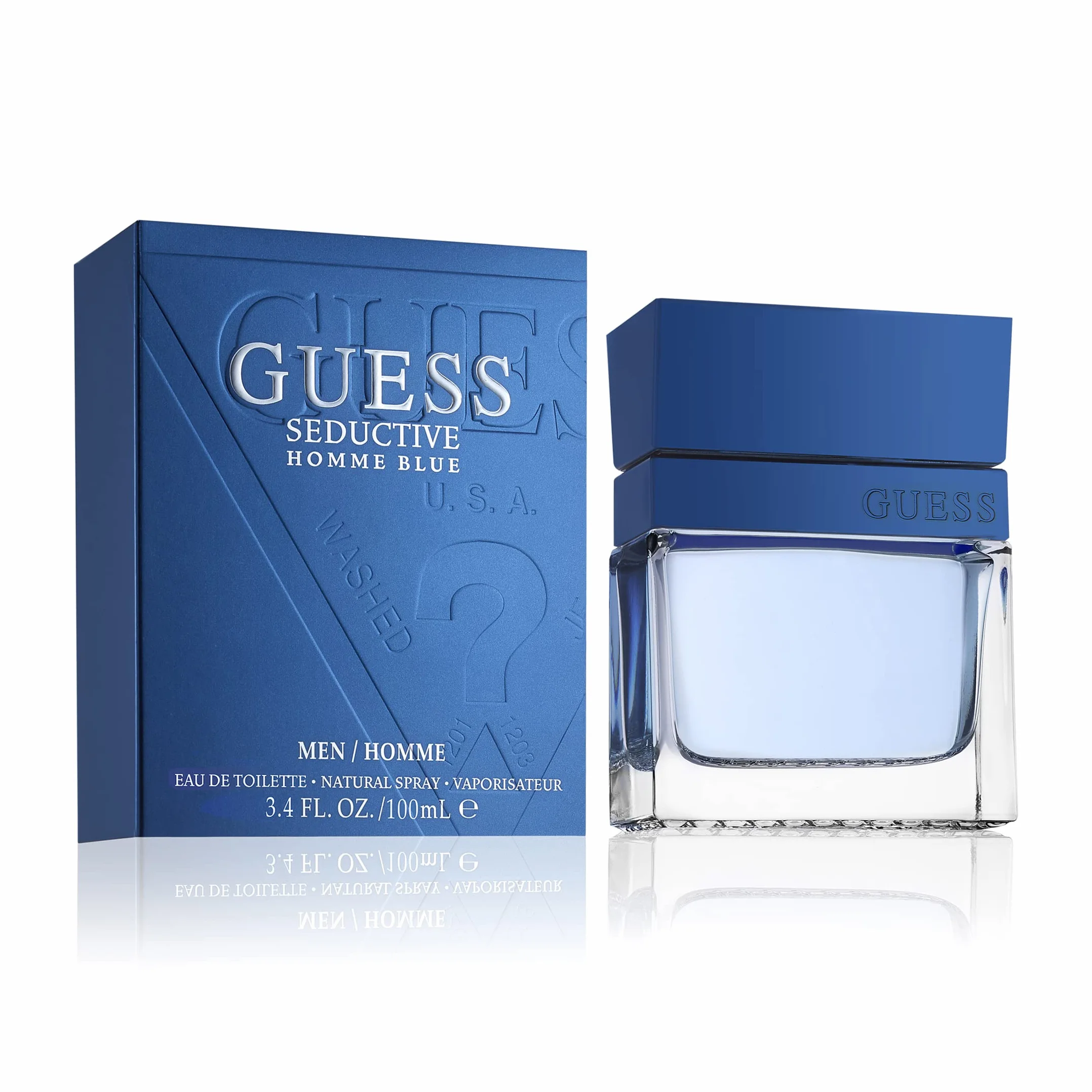 GUESS Seductive Blue, woda toaletowa dla mężczyzn, orientalno-drzewny zapach, świeży i pikantny, długotrwały