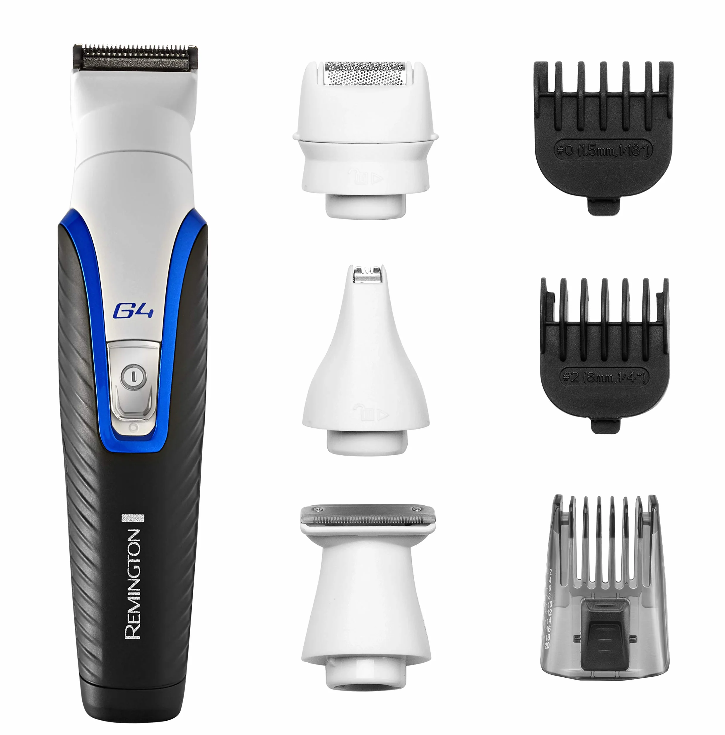 Remington trymer do brody i ciała, multigroomer, wielofunkcyjny 7w1, regulowany grzebień 2-20mm, 2x grzebienie 1.5mm i 3mm, trymer do nosa i uszu, trymer do ciała, nakładka foliowa, Graphite G4 PG4000