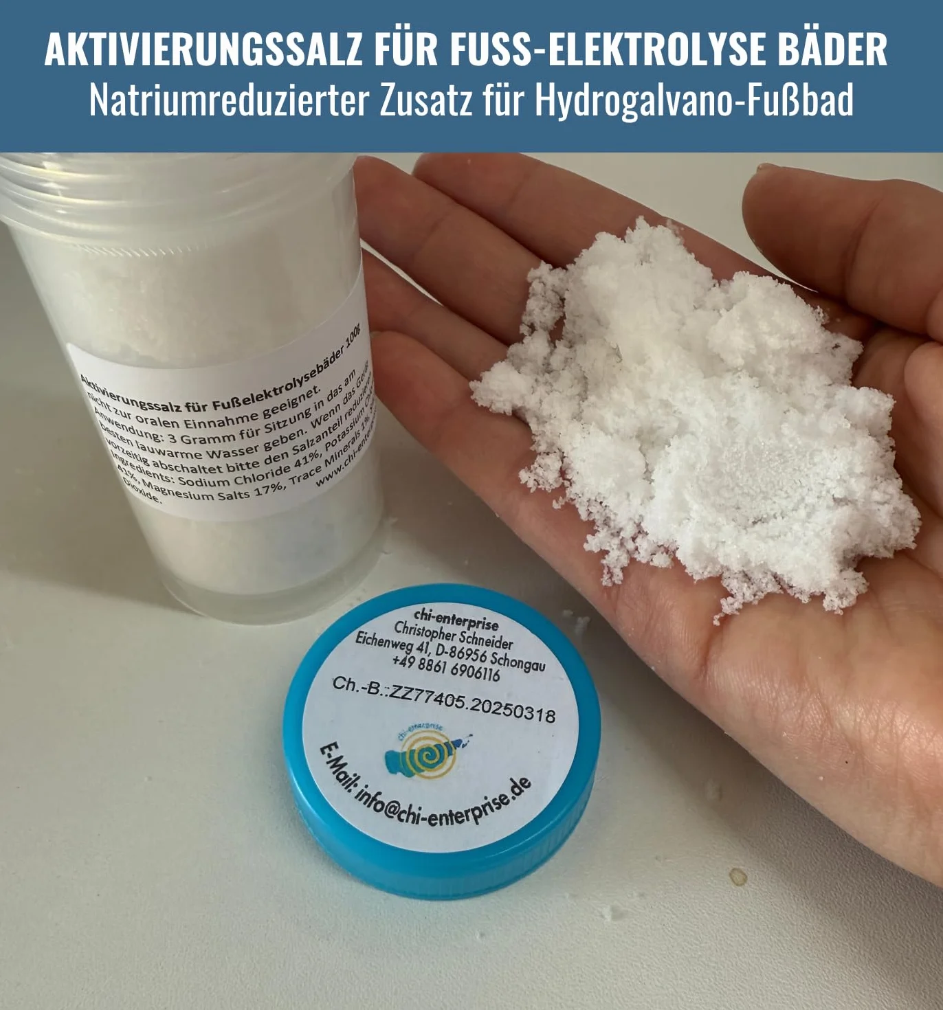 chi-enterprise - Dodatek do oczyszczania jonów, Hydrosana, Royal Spa, bioenergiser, sól aktywacyjna o zredukowanej zawartości sodu do wszystkich kąpieli elektrolizy stóp ze stali nierdzewnej |