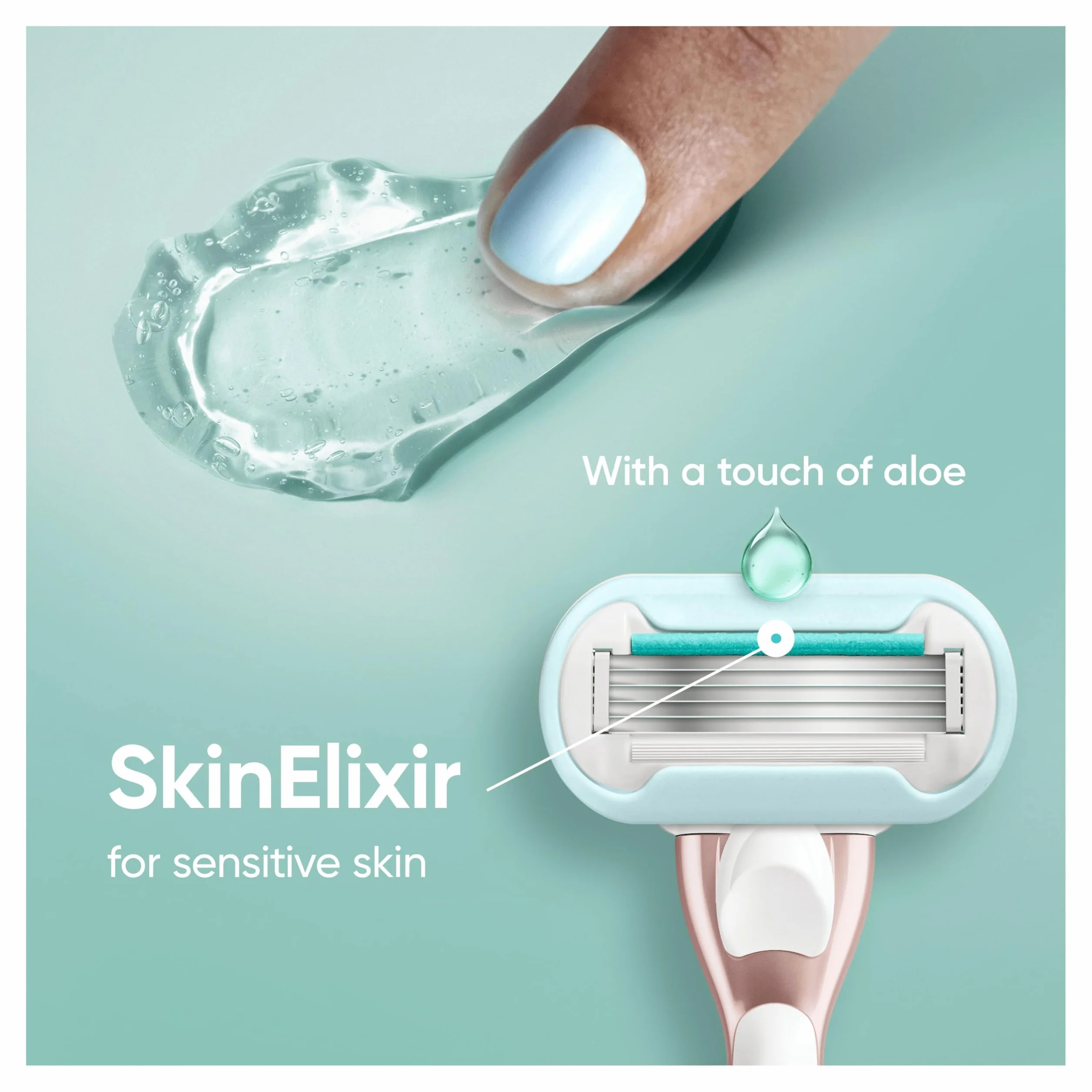 Gillette Venus Deluxe Smooth Sensitive maszynka do golenia dla kobiet, 3 wkłady do maszynki do golenia, metalowy uchwyt w kolorze różowego złota, Lubrastrip z odrobiną aloesu, golarki dla kobiet o