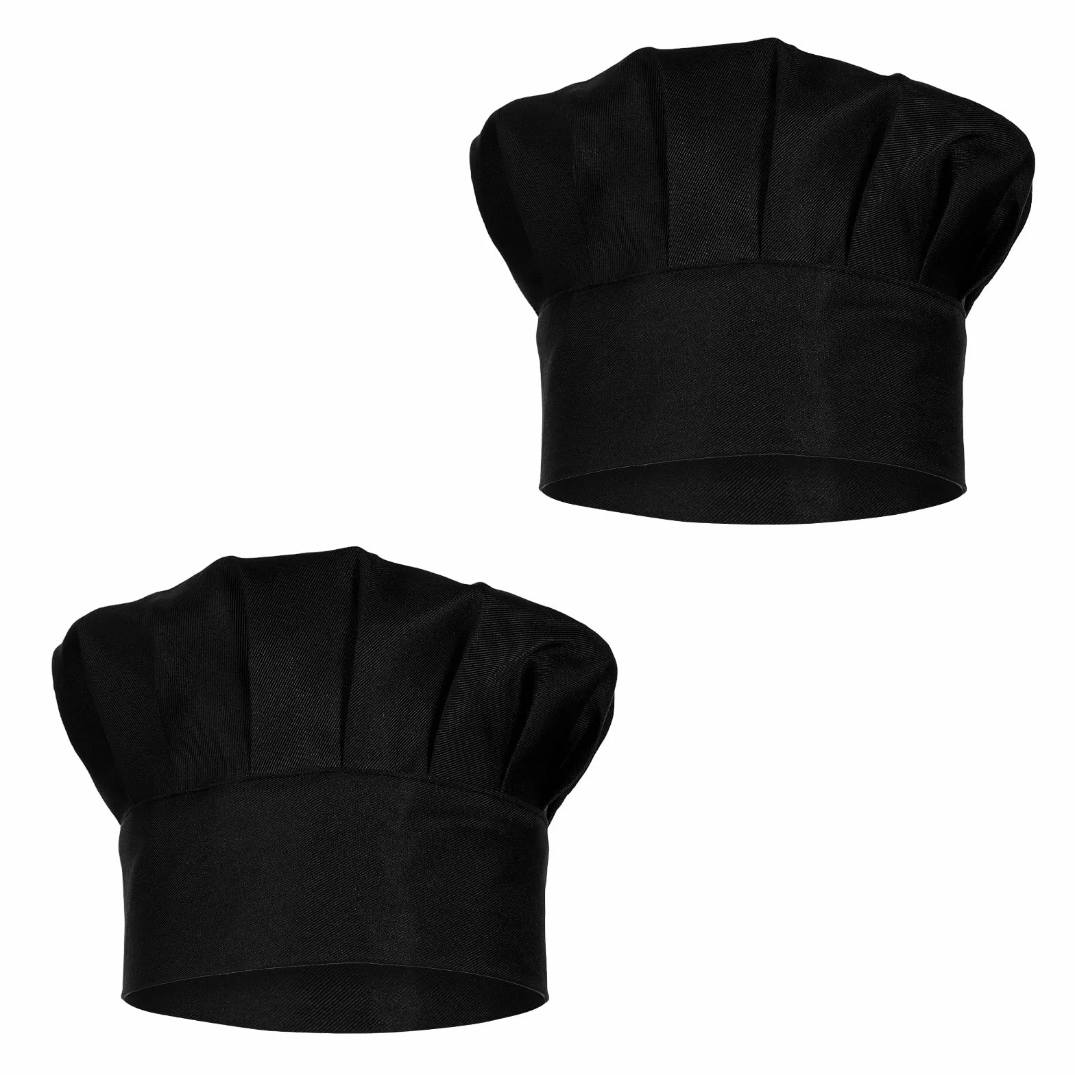 2 szt. czarna czapka kucharska dla dorosłych, unisex, czapka kucharska, regulowana czapka kucharska dla mężczyzn i kobiet, bawełniana czapka kucharska, czapka kucharska, męska czapka kucharska, siatka