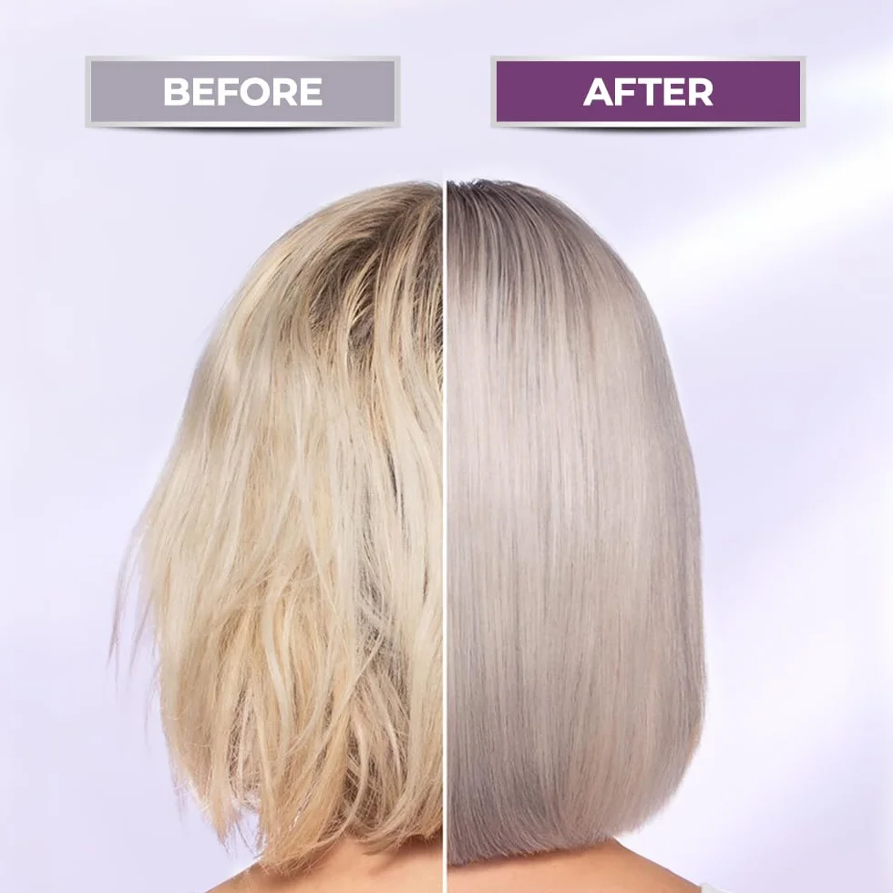 Karseell Purple Hair Mask 500ml Neutralizuje Mosiężne i Żółte Odcienie dla Blond Srebrnych Siwych Rozjaśnianych Włosów