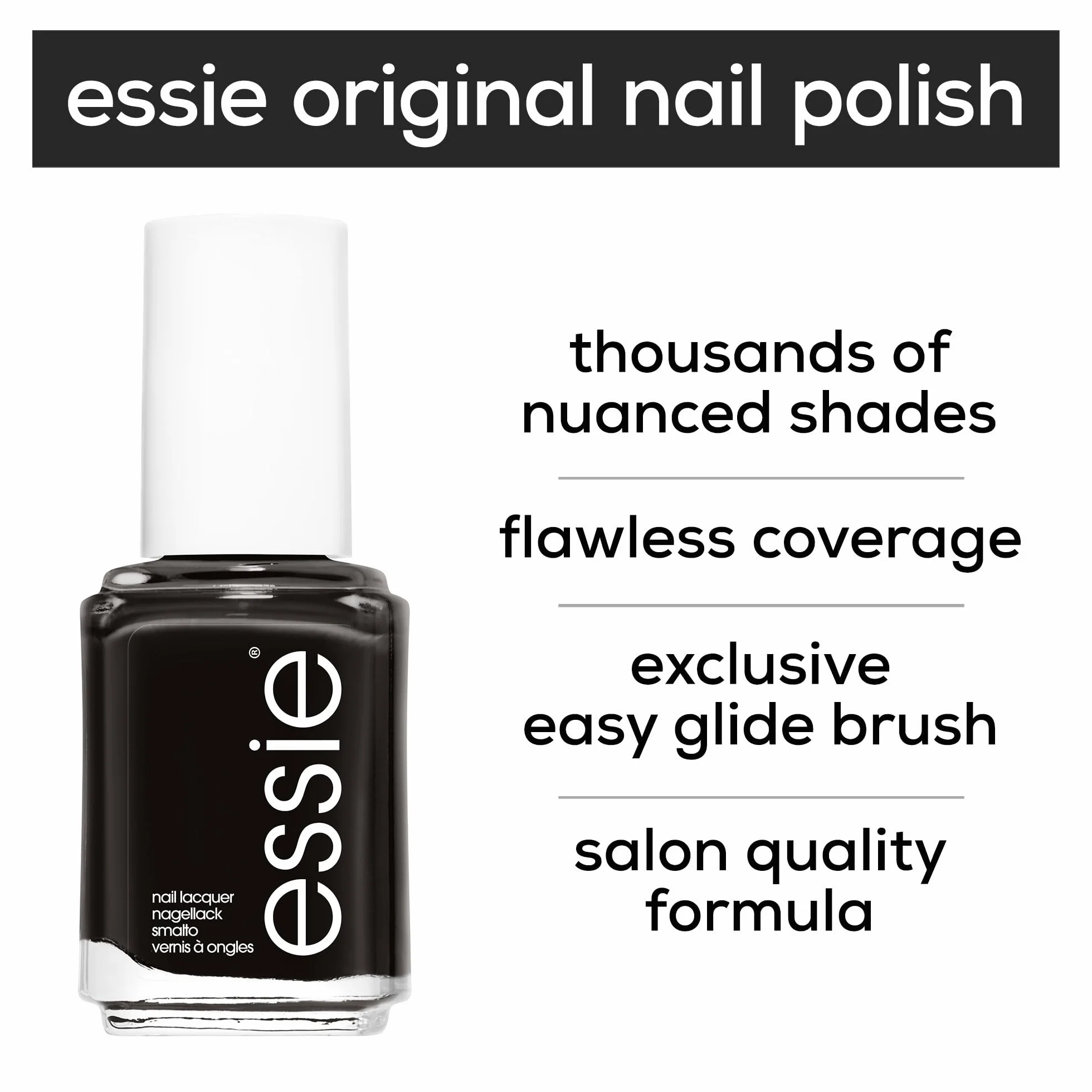 Essie Lakier do paznokci o intensywnych kolorach, nr 88 licorice, czarny, 13,5 ml