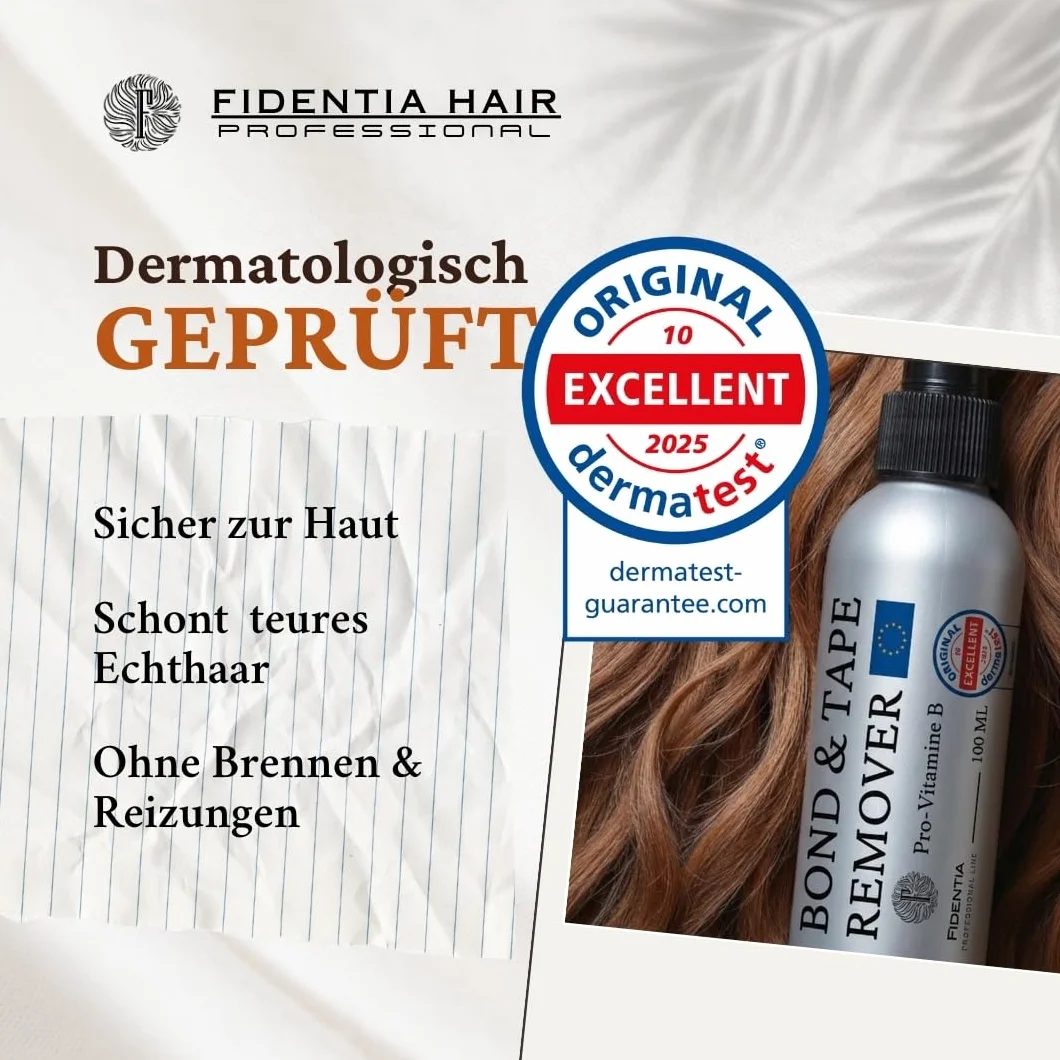Fidentia Tape Remover | Rozpuszczalnik do kleju do włosów, przedłużania włosów, przedłużania taśmą i peruk, 100ml