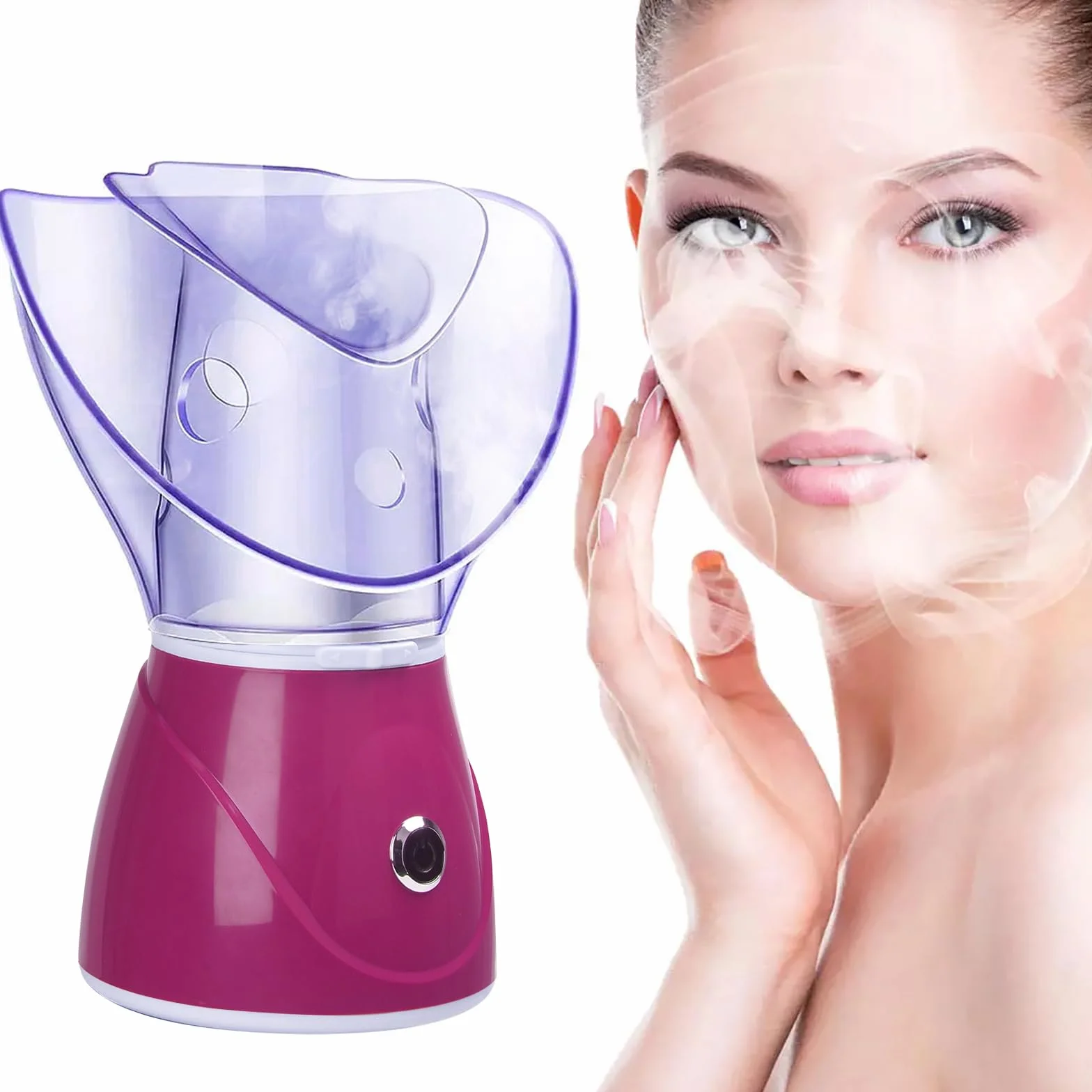 Parownik do twarzy sauna spa spray do pielęgnacji otwiera pory nawilża (różowy)