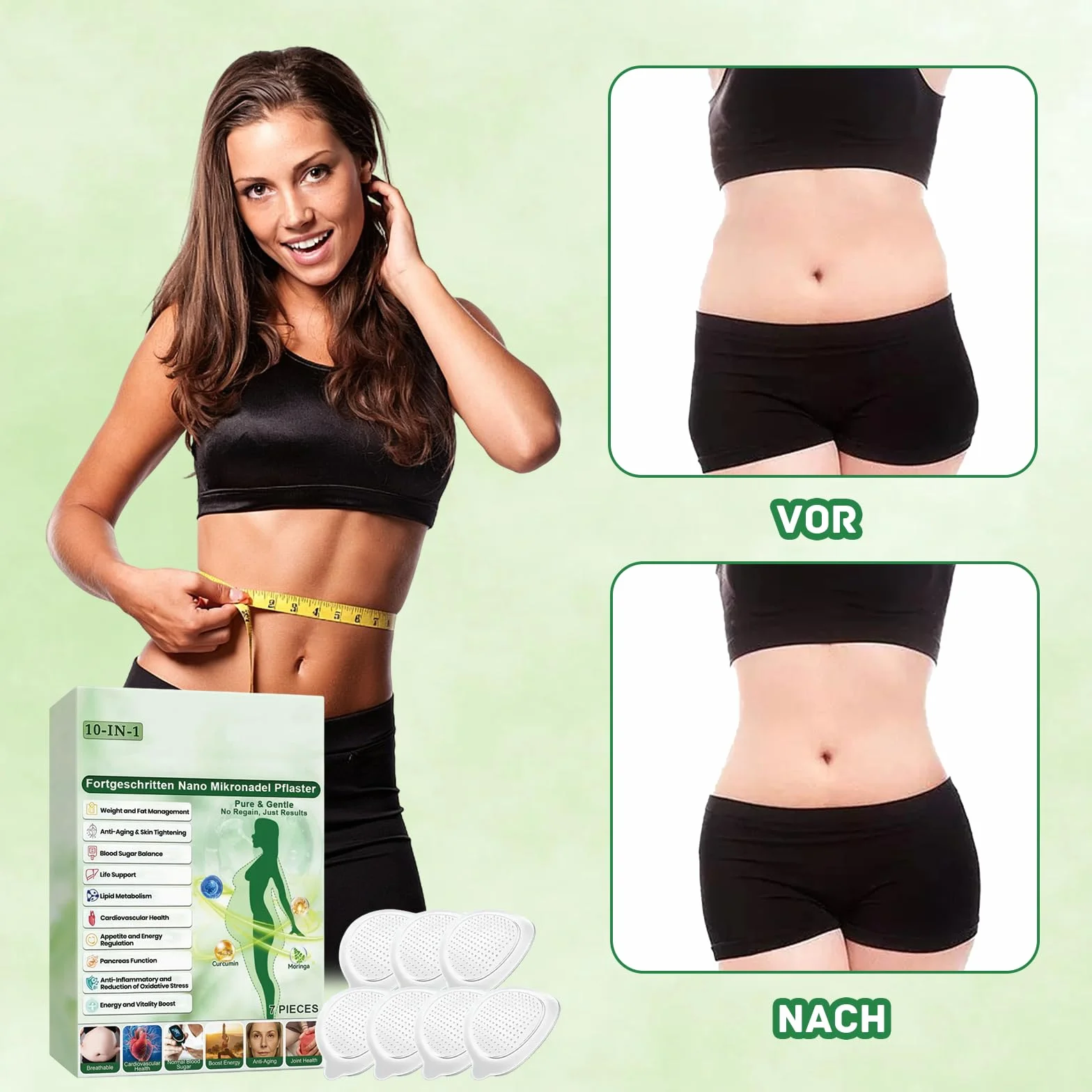 Moringa 10 w 1 Nano Patch plaster na odchudzanie kosmetyczny do pielęgnacji ciała