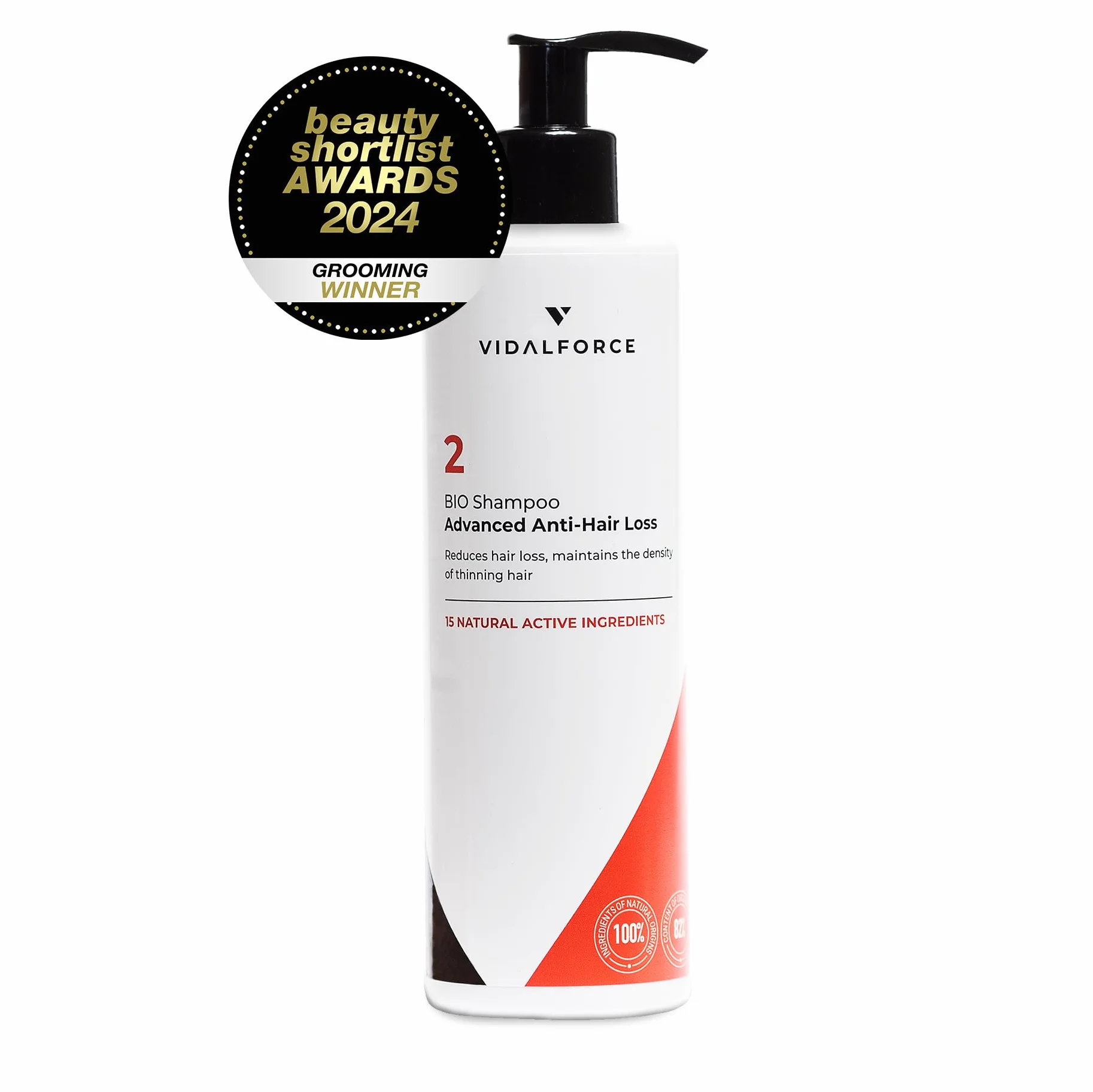 VidalForce Szampon 2 XXL 400 ml | ZWYCIĘZCA 2024 | Szampon Przeciw Wypadaniu Włosów dla Kobiet i Mężczyzn | z Palmetto Sabal i 14 Naturalnymi Składnikami Aktywnymi 400 ml