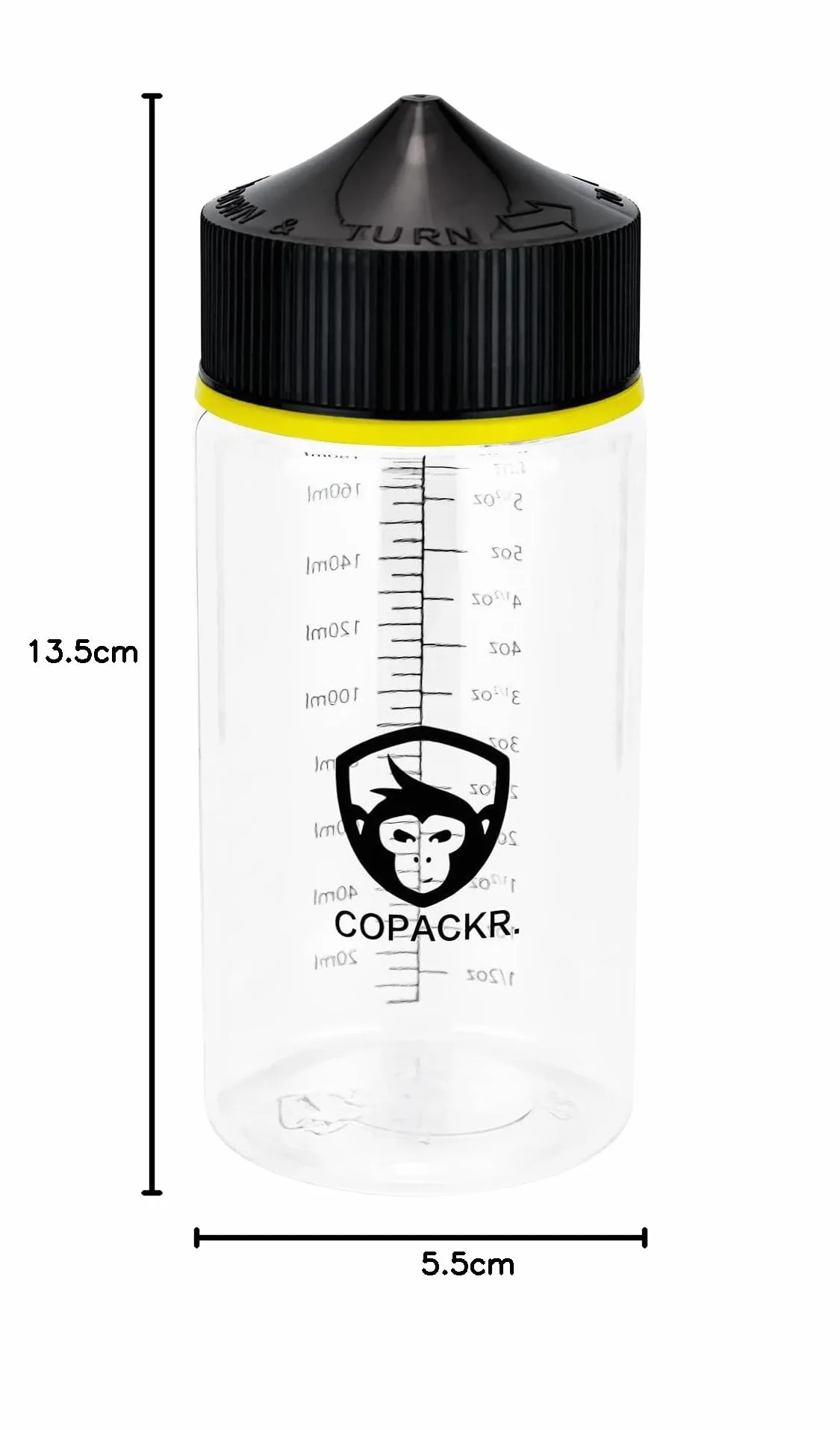 Copackr Chubby Gorilla V3 butelki z kroplomierzem, idealne w podróży, z zakrętką zabezpieczającą przed dziećmi, zestaw 3 sztuk (200 ml)