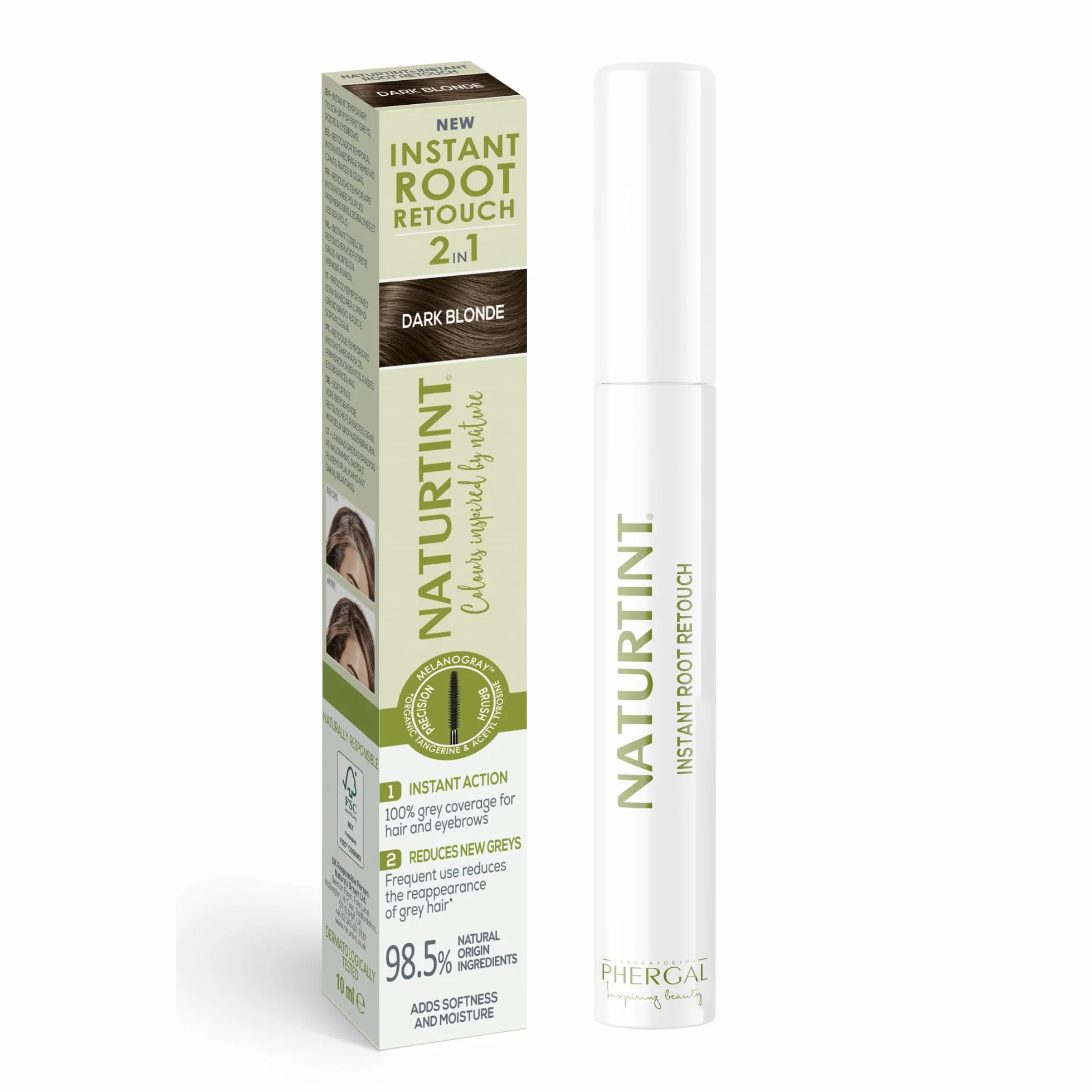 Naturtint Instant Root Retouch Tymczasowy retuszer do siwych włosów ciemny blond 10 ml