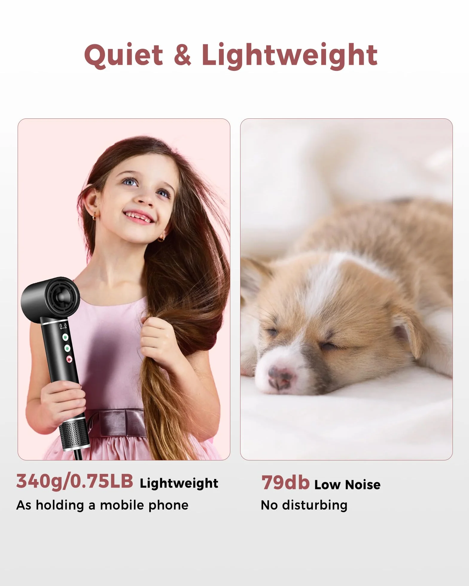 Airstyler Hairstyler 5 w 1 Lokówka z suszarką do włosów, 110 000 obr./min, strumień powietrza 20 m/s, 320 milionów jonów, prostownica, 340 g, lekka, cicha i szybkoschnąca