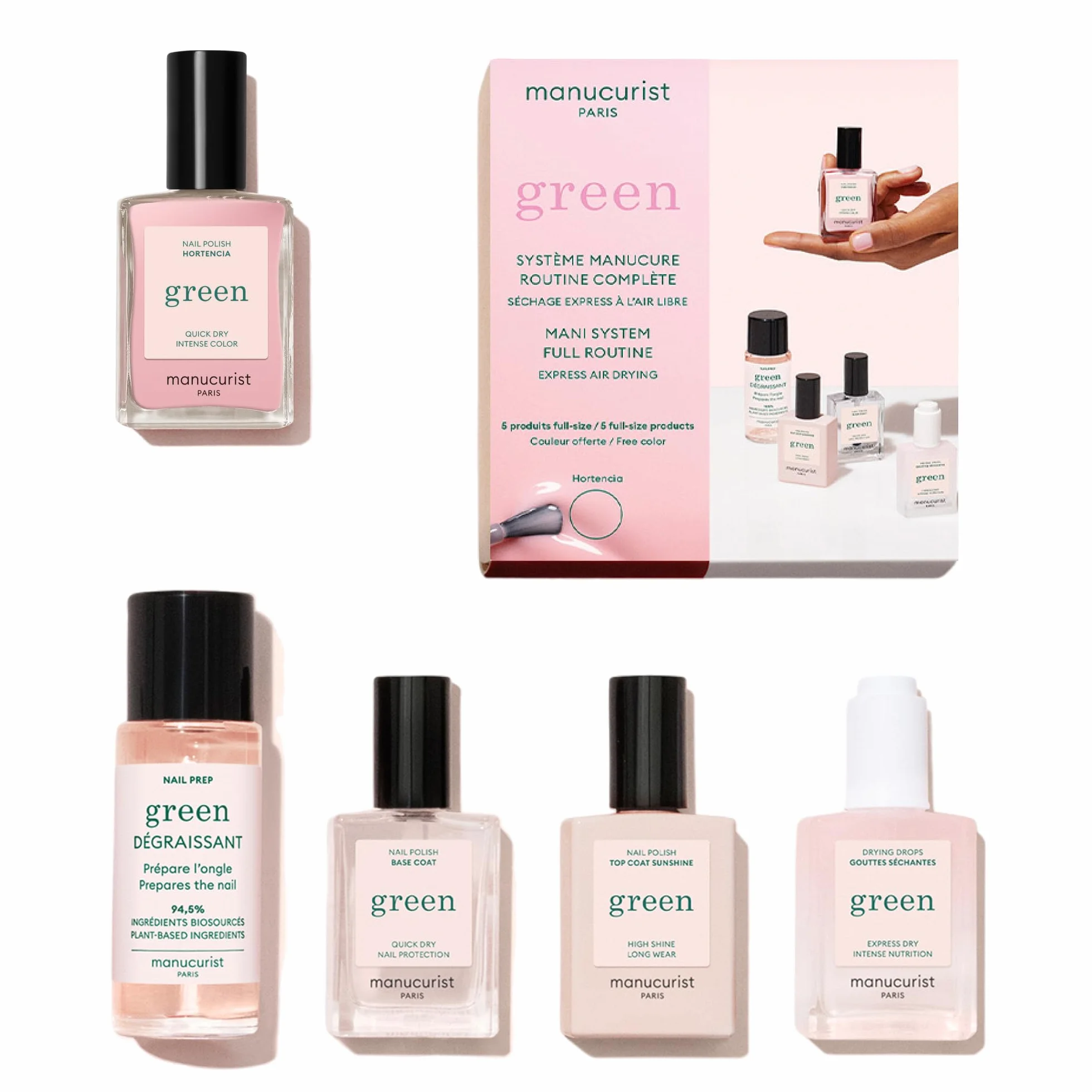 Manucurist Green™ Rose System Hortencia Organiczny zestaw do manicure'u wegańskiego