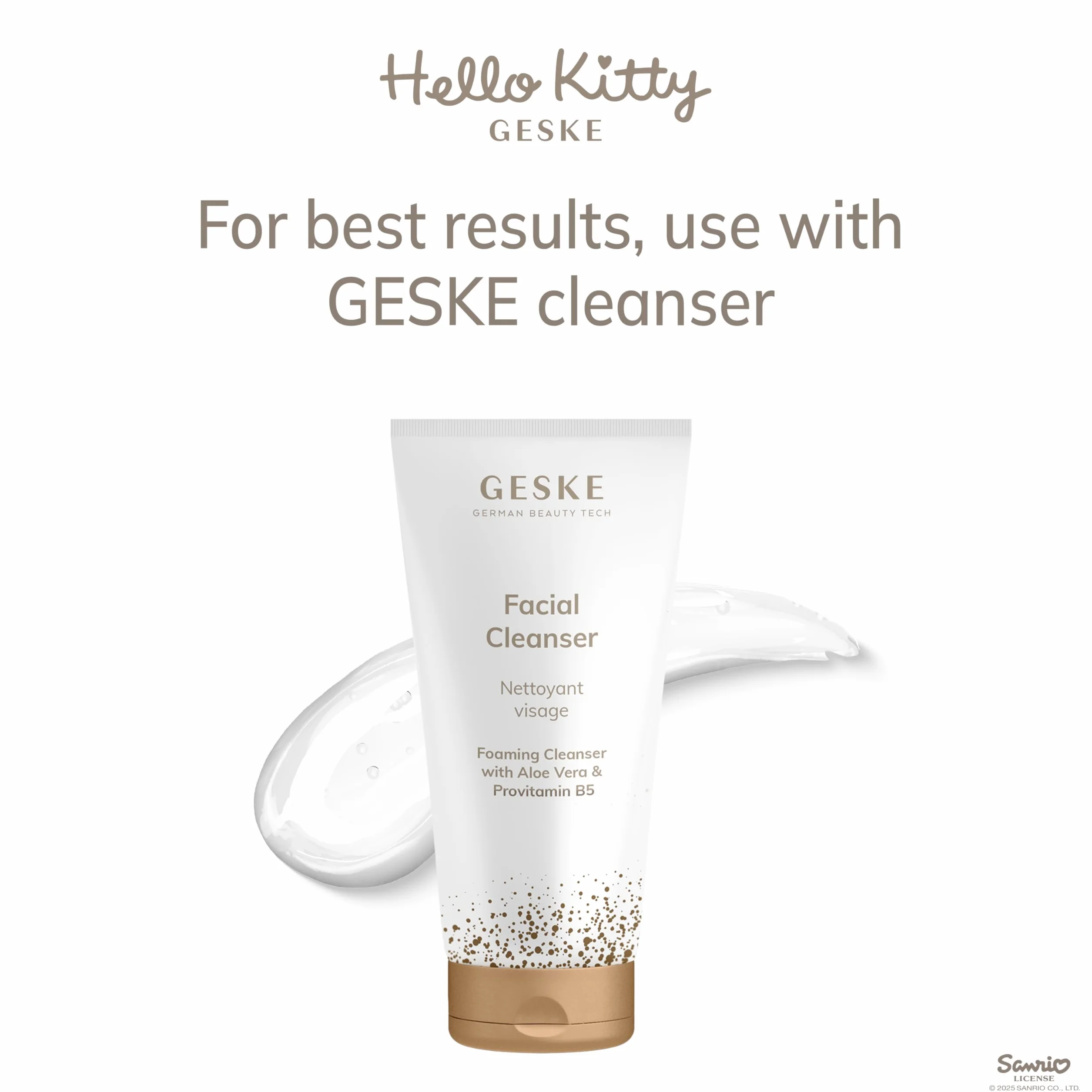 GESKE x Hello Kitty | Szczoteczka do twarzy SmartAppGuided™ | 3 w 1 | Szczoteczka do twarzy | szczotka do czyszczenia | Silikonowa szczoteczka do twarzy | oczyszczanie skóry | pielęgnacja skóry