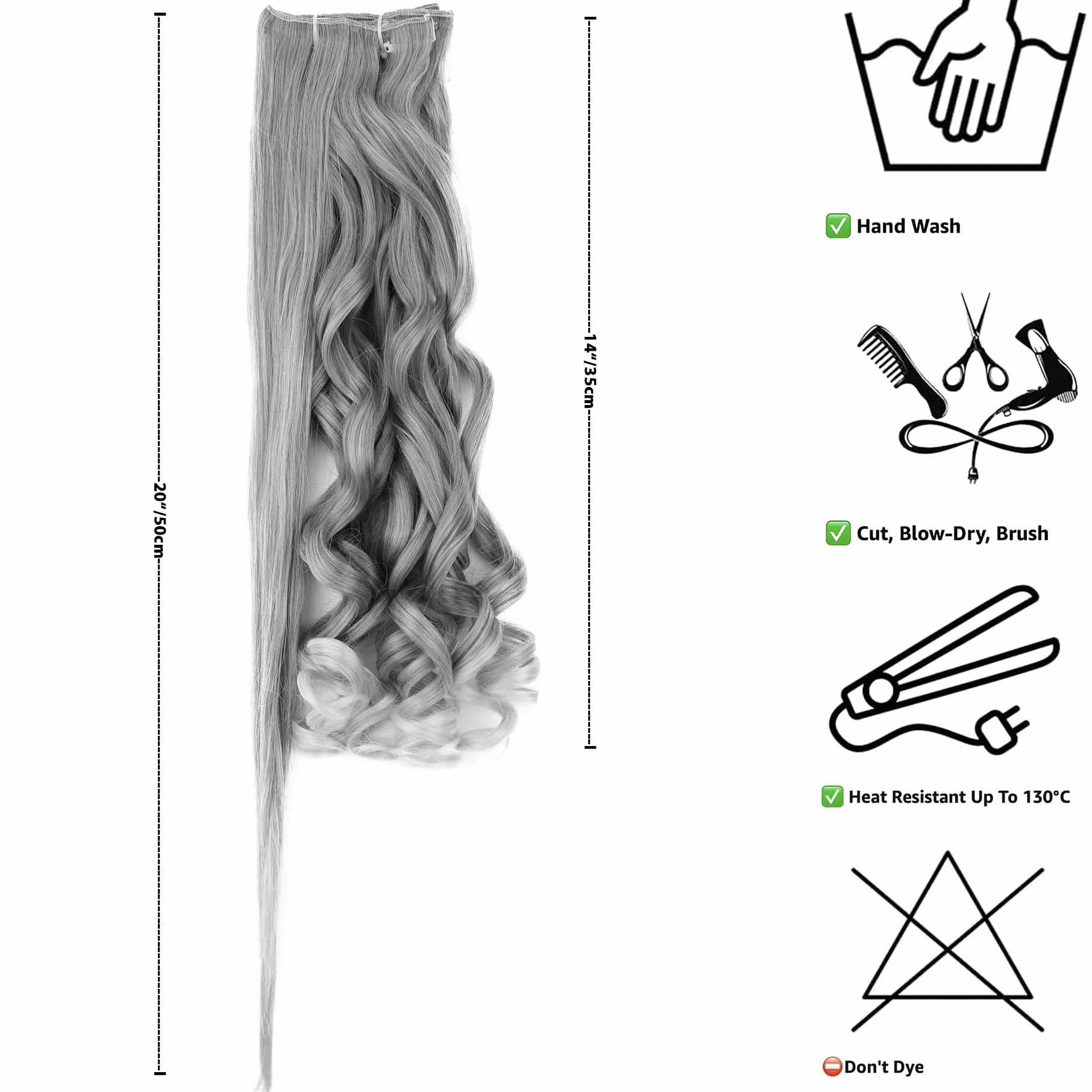 CAISHA XXL 8-Częściowy Zestaw CLIP IN EXTENSES Przedłużanie Włosów Treska Obszernie Falująca Czerwonawy Brąz CES114-1