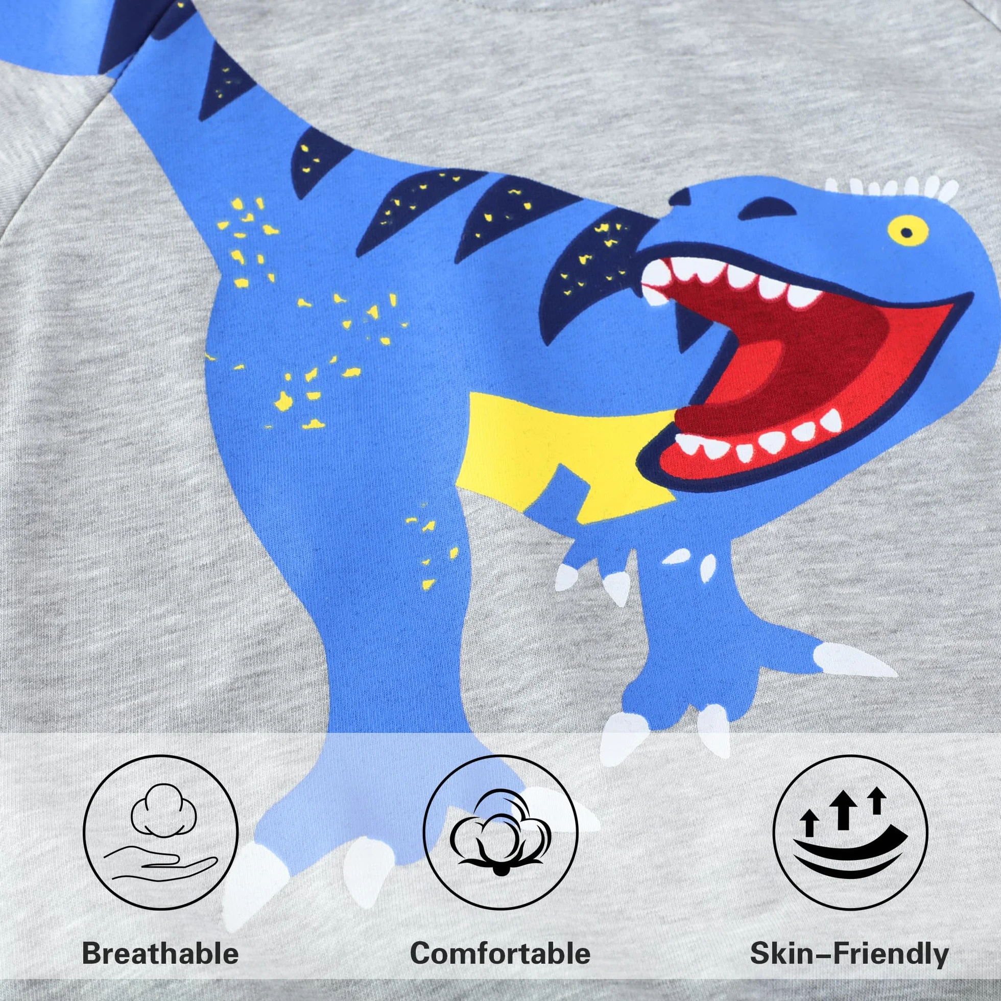 Bluza dla dzieci dinozaur okrągły dekolt z długim rękawem bawełna chłopcy sweter top modny sportowy sweter chłopcy bluza bez kaptura dzieci sweter 2-7 lat
