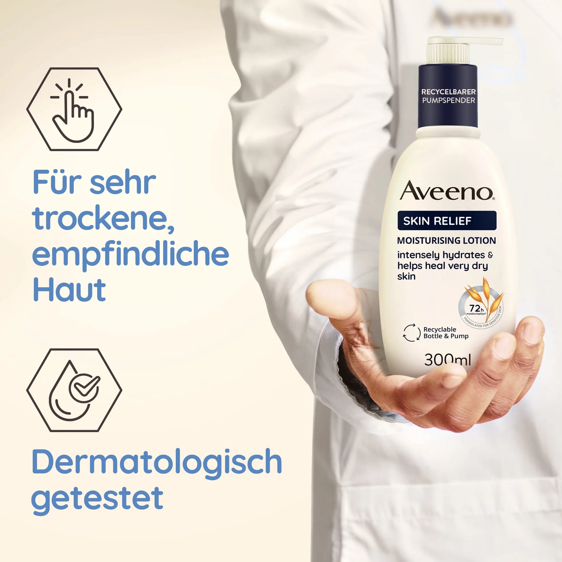Aveeno Skin Relief nawilżający balsam do ciała 300 ml bezzapachowy do bardzo suchej skóry z owsem i masłem shea