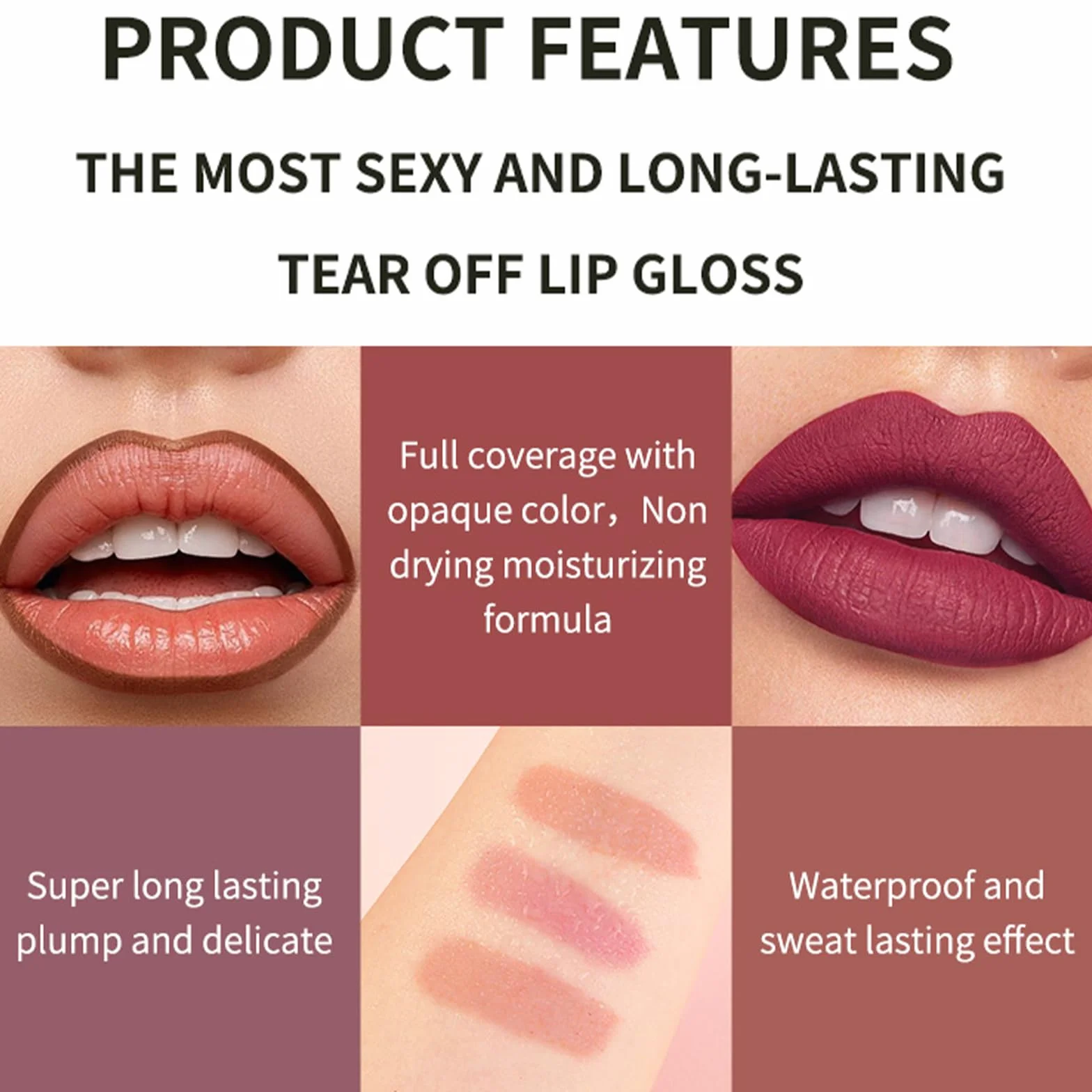 Peel Off Lip Stain zestaw 3 kolory wodoodporny matowy wysoce pigmentowany