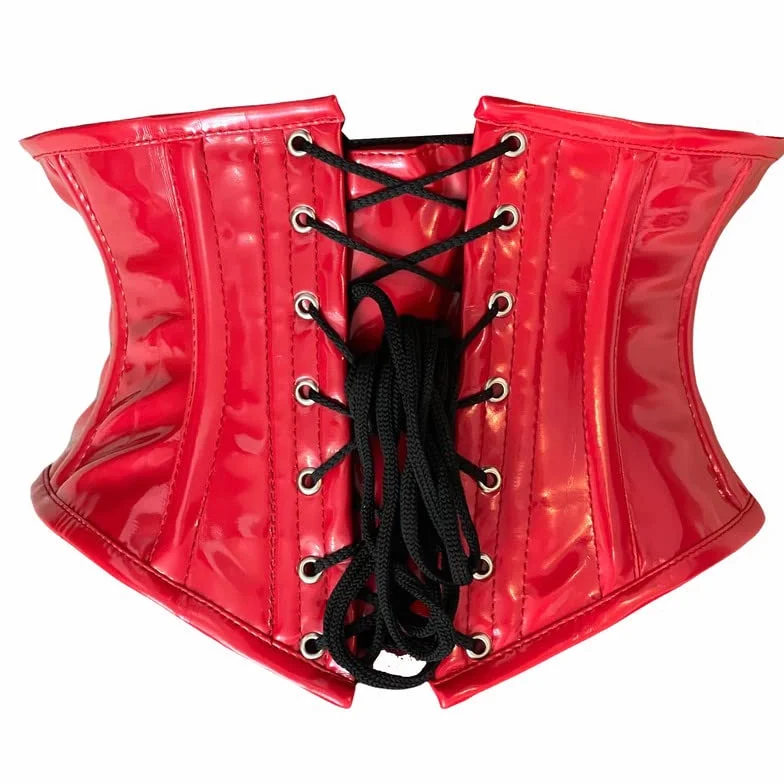 Gorset damski z PCW, wyszczuplający talię, mocny zamek błyskawiczny, gorset - czarny talia Trainer rozmiar (86 cm) (34, czarny)