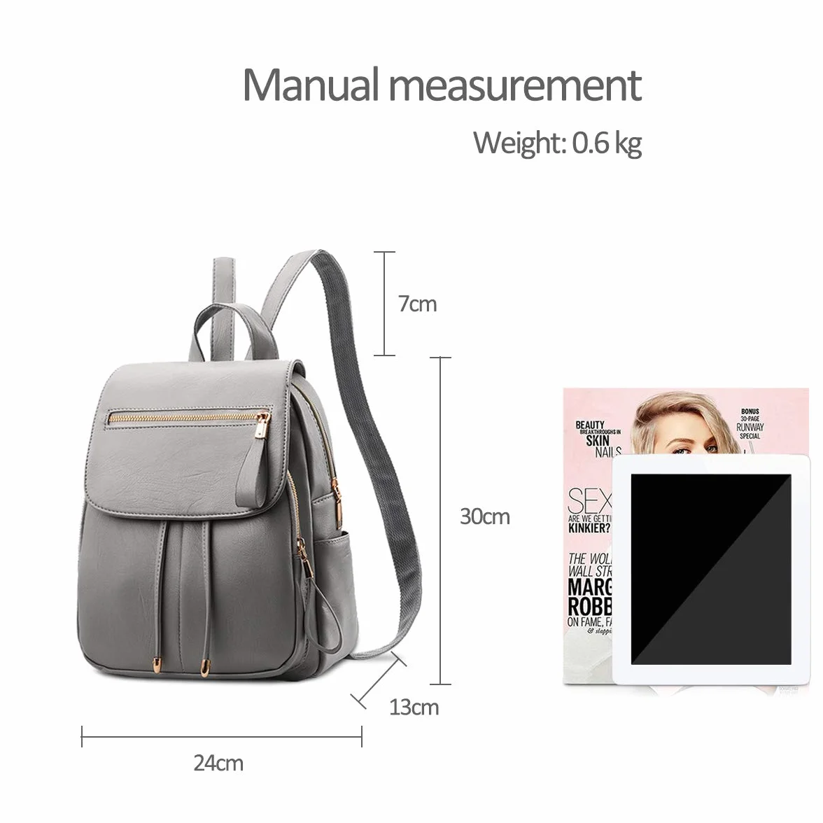 NICOLE&DORIS Moda damska Plecak Mini plecak ze sztucznej skóry dla kobiet Plecak Torba na ramię Portfele Plecak dziewczęcy szary