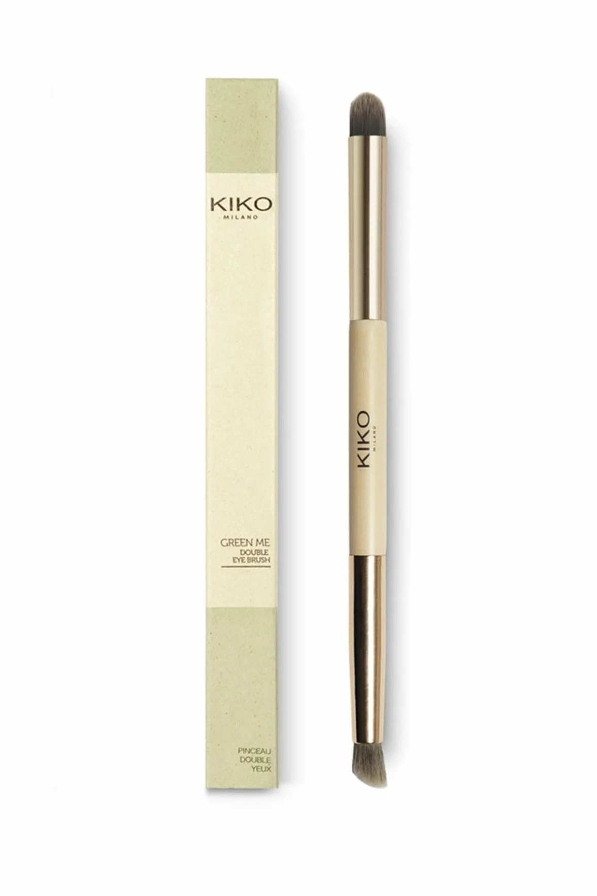 KIKO Milano Green Me Double Eye Brush | Podwójny pędzelek do cieni i eyelinera