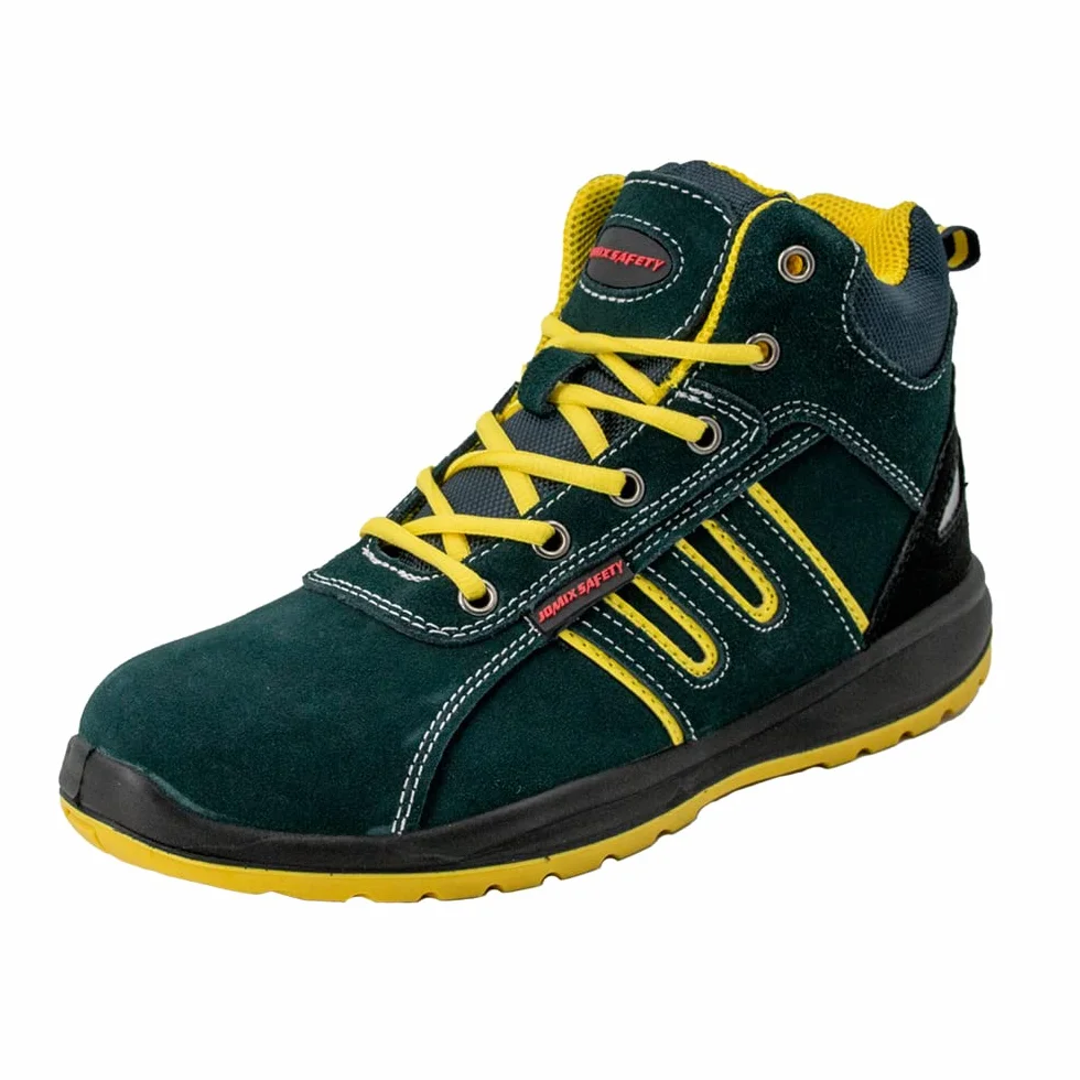 JOMIX S1P SRC buty robocze uniseks dla mężczyzn i kobiet, buty ochronne, 04 zielony, żółty, wysoki, 47 EU