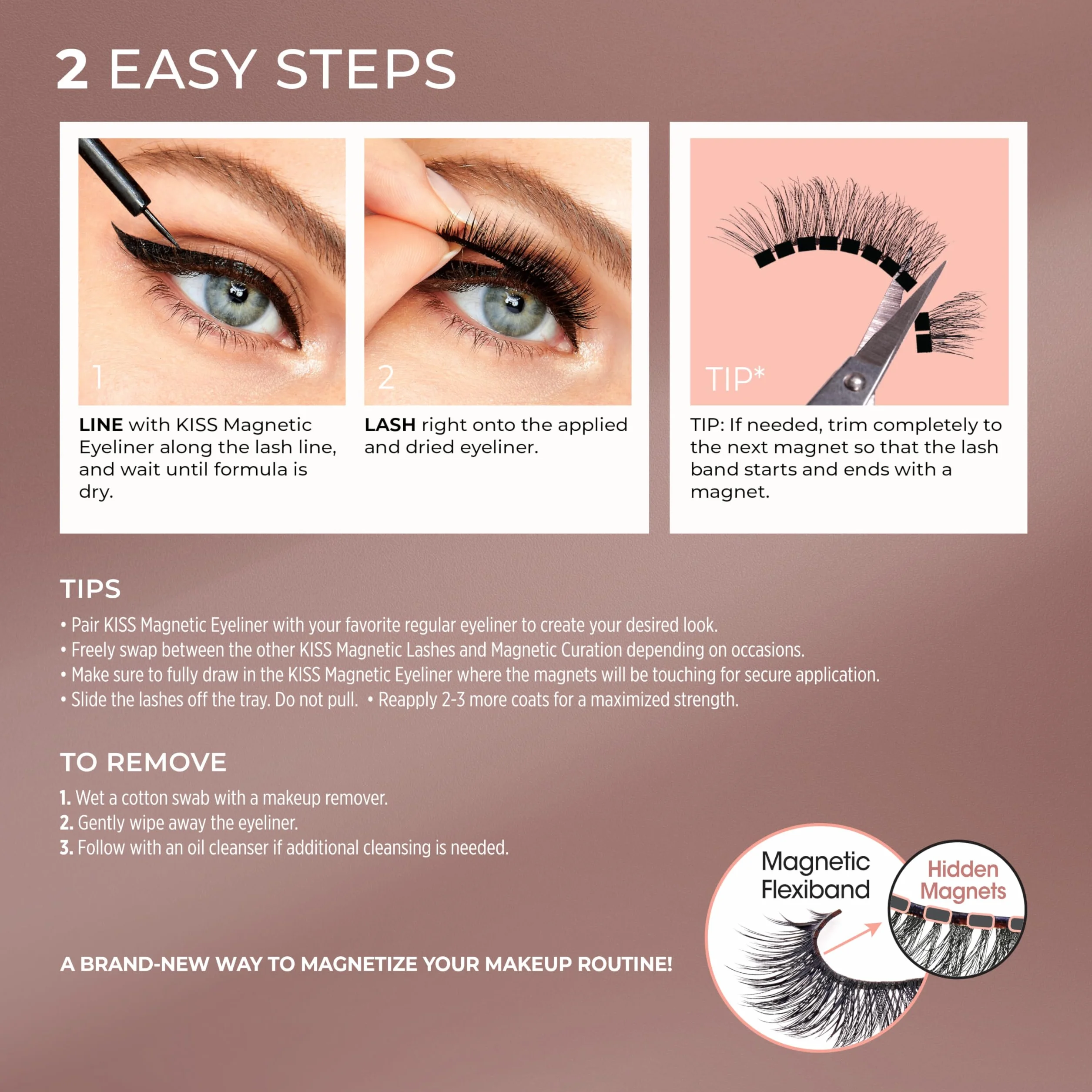 KISS rzęsy magnetyczne zestaw Charm eyeliner