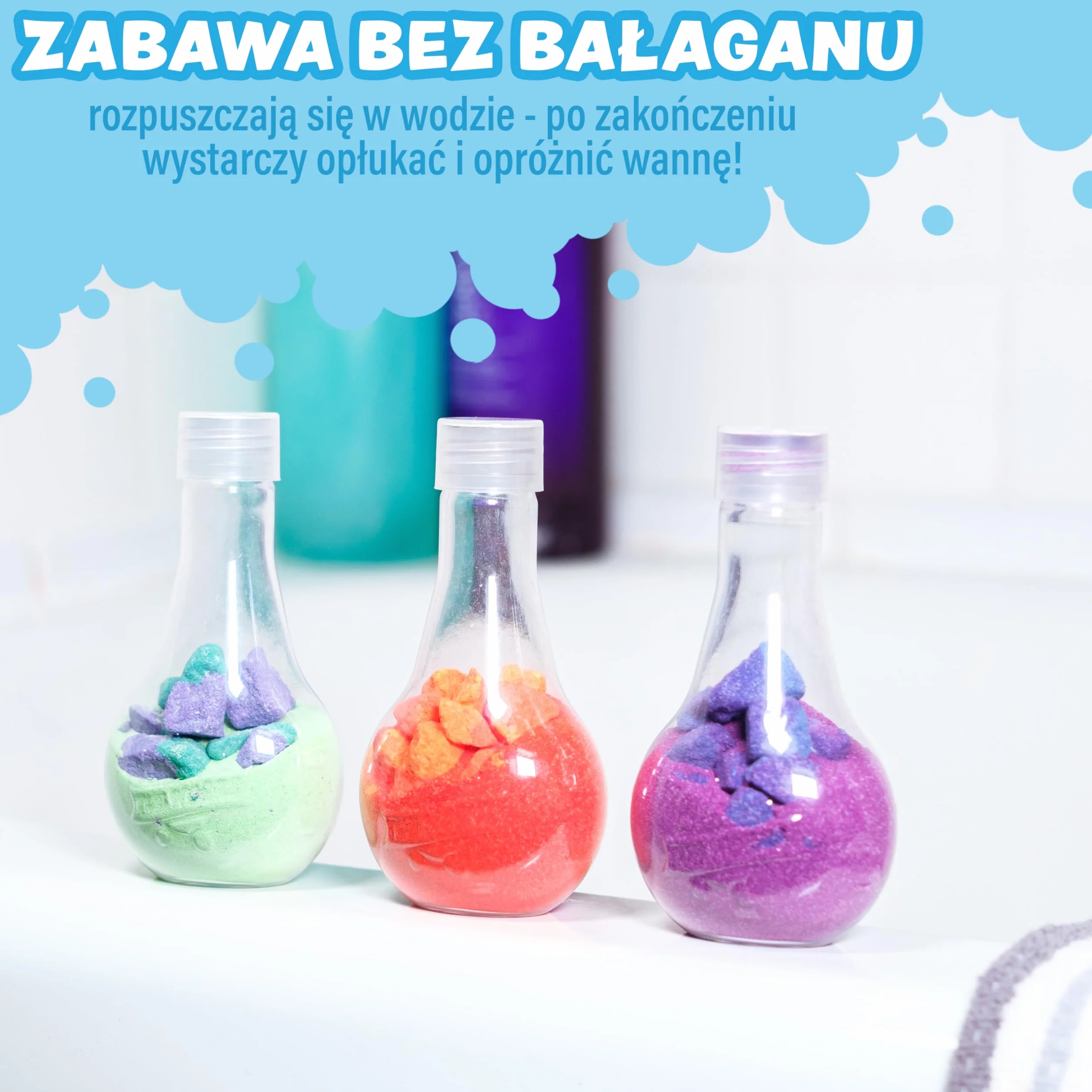 Tub Works® Kids Bath Bomb Potion Bath Toy, zestaw 6 sztuk | Nietoksyczne | Musują, pienią się i tworzą bąbelki, wybuchając feerią kolorów | Interaktywne kule do kąpieli