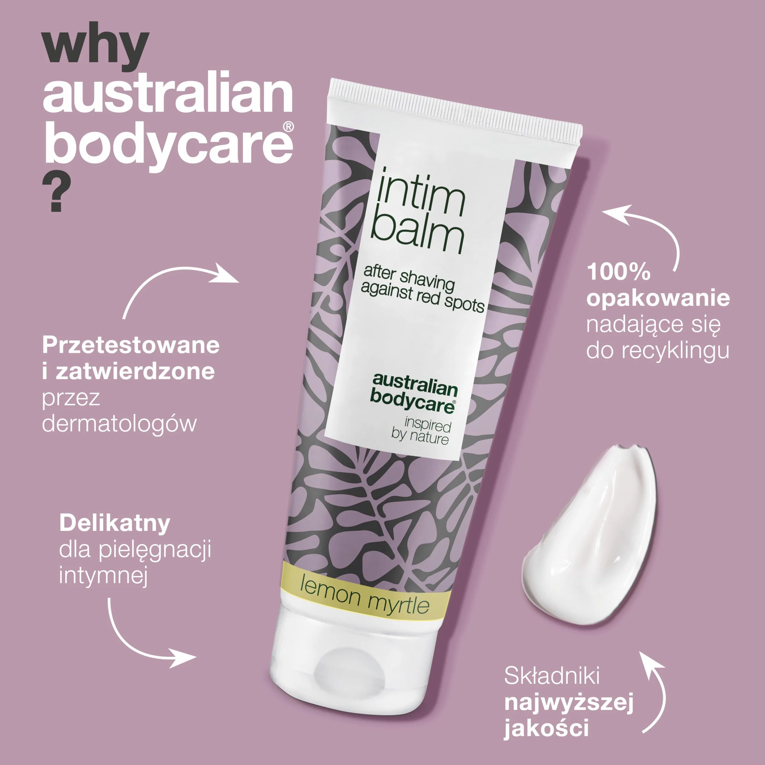 Australian Bodycare Intim Balm, 100ml | Odżywczy balsam po goleniu do okolic intymnych | Zapobiega zaczerwienieniu, wrastaniu włosków, podrażnieniom po goleniu | Z 100% Olejkiem z Drzewa Herbacianego