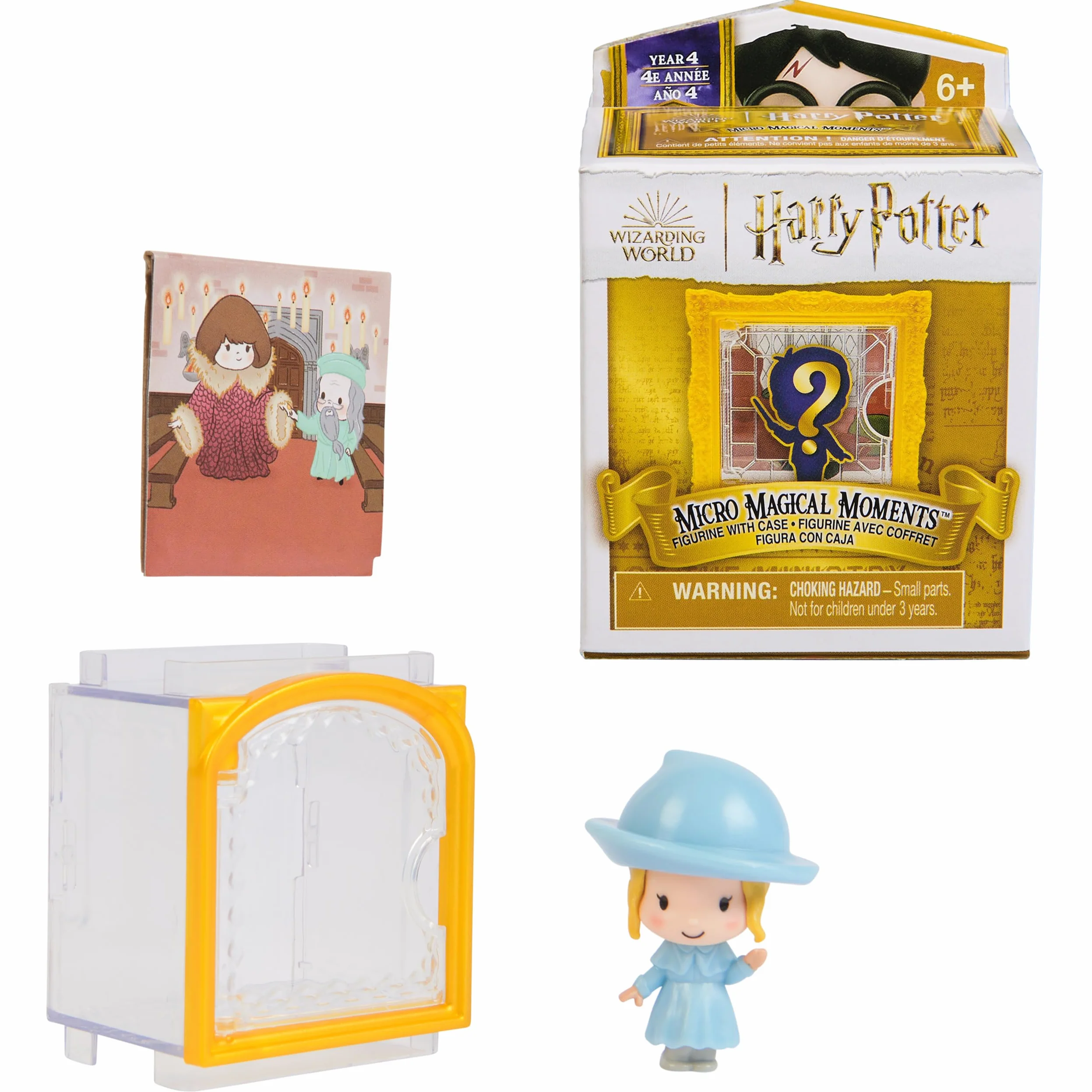 Harry Potter - Micro Magical Moments - Niespodzianka, figurka kolekcjonerska ze skrzynką (czara ognia), rozmiar ok. 3,8 cm, zabawka dla dzieci od 6 lat, artykuł dla fanów (posortowany), przezroczysta