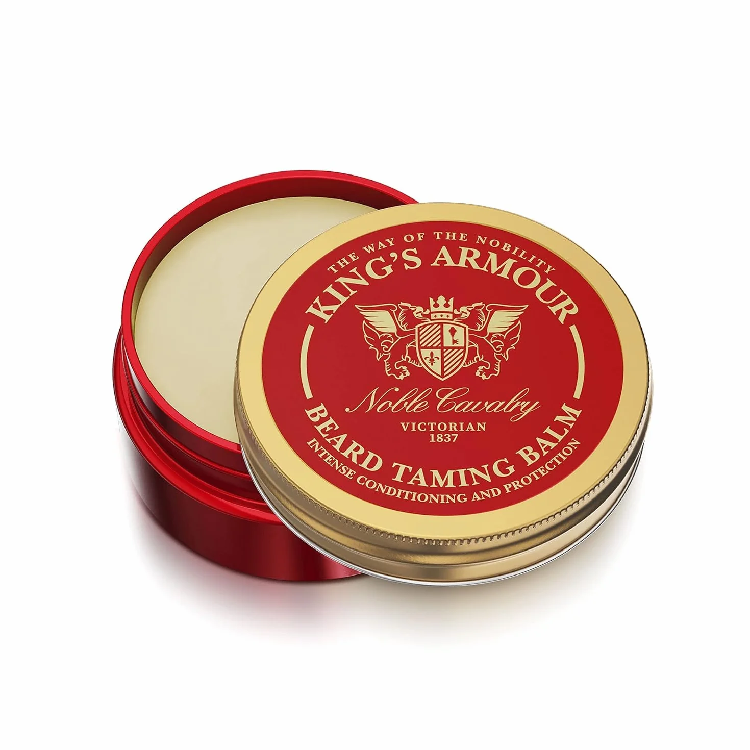 King's Armour Balsam do brody (50 ml) – stylizuje, wzmacnia, zmiękcza i pielęgnuje brodę i wąsy – naturalny balsam do brody dla mężczyzn z olejkiem arganowym, jojoba i słodkich migdałów