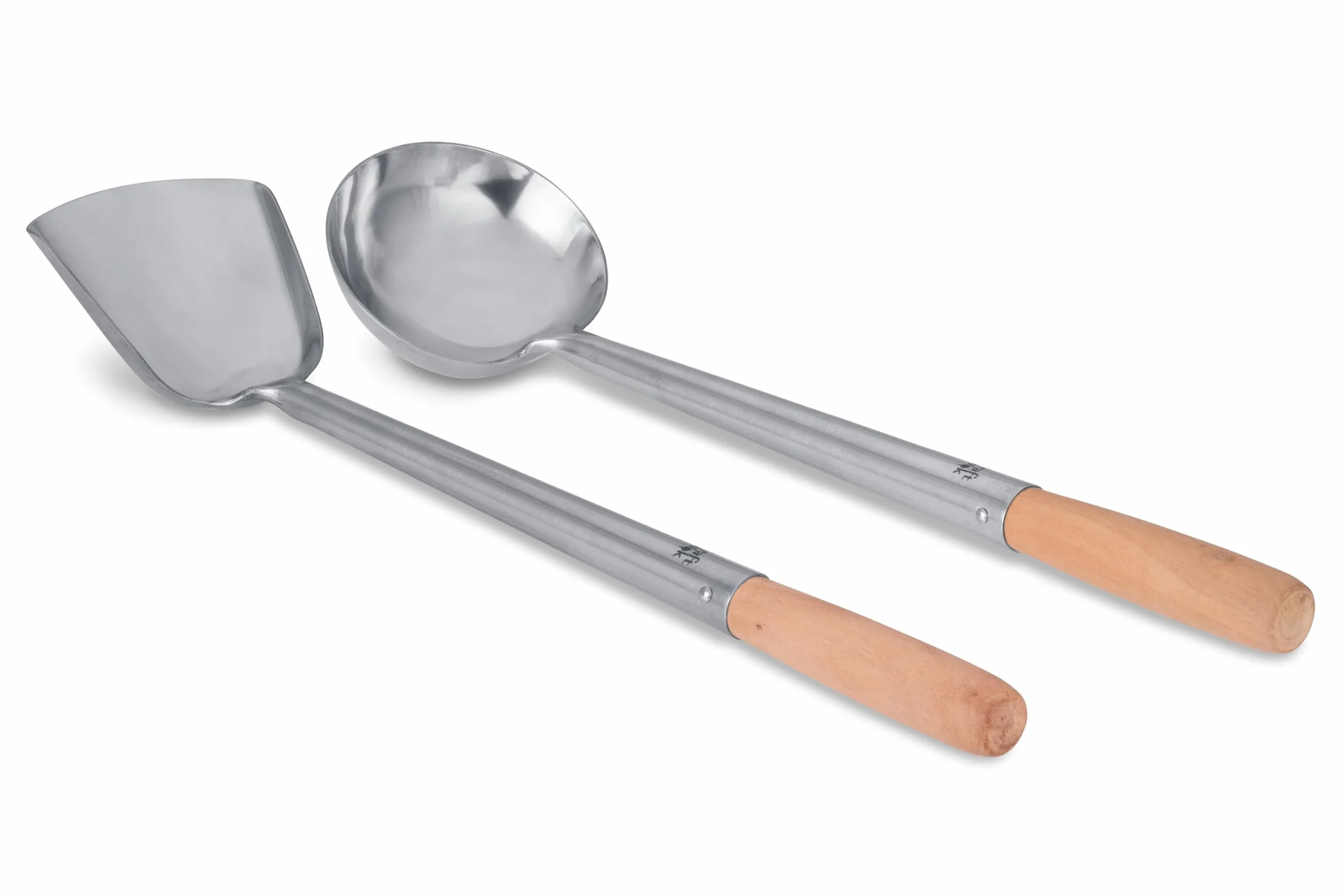 Craft Wok Zestaw chochli i szpatułek z drewnianymi uchwytami do chińskich woków ze stali węglowej tradycyjny/732W325