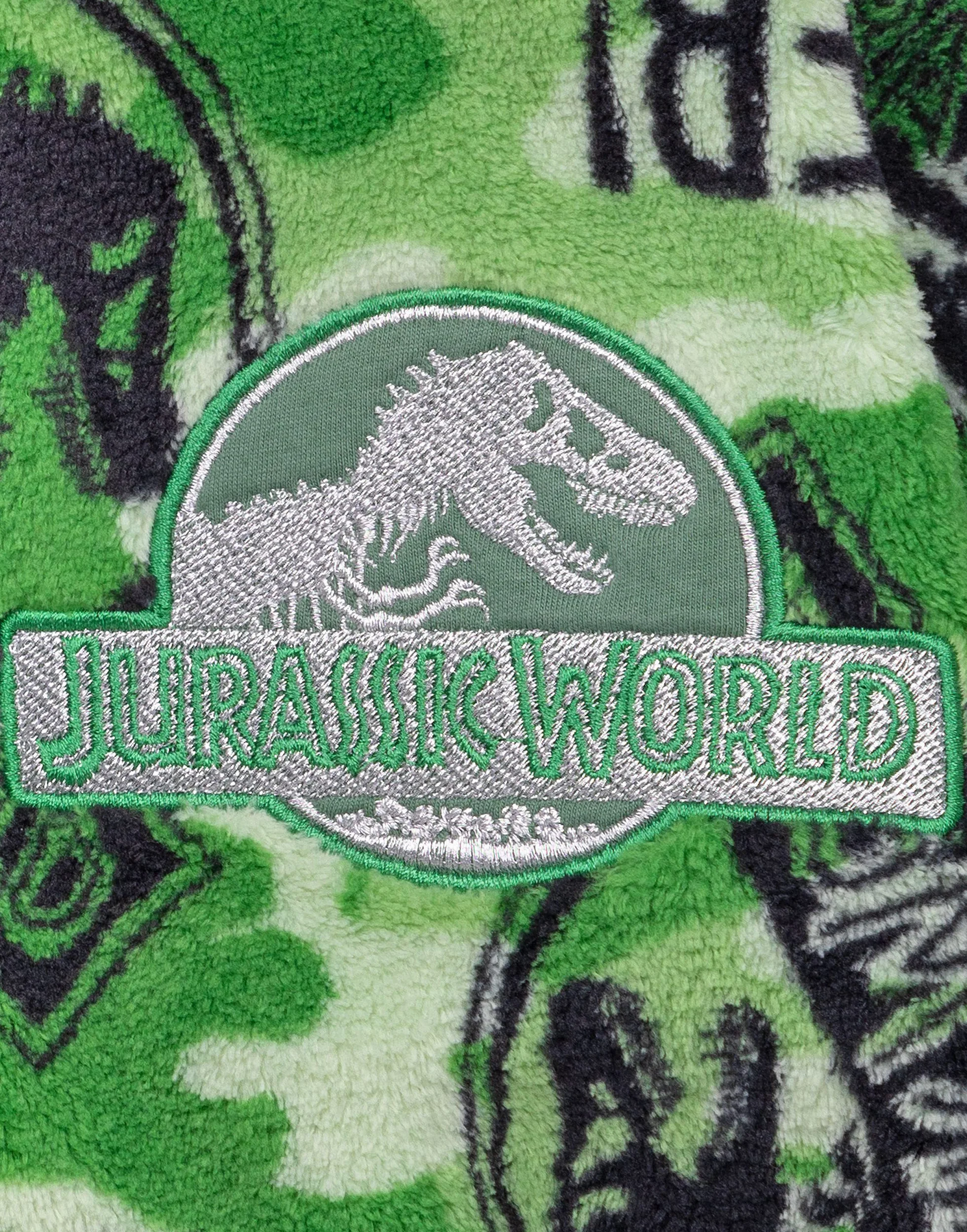 Jurassic World Dressing Gown Boys Dzieci Camo T Rex PJS Szlafrok Szlafroki