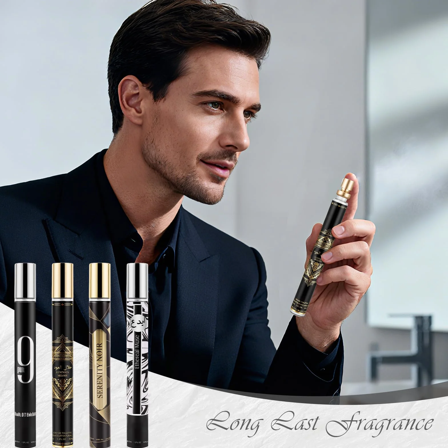 Perfumy męskie prezent dla mężczyzn, 4 sztuki, woda toaletowa dla mężczyzn z paczulą, cynamonem, wanilią, zmysłowa i pewna siebie, zapach na każdy dzień, prezent na urodziny, Walentynki, Boże