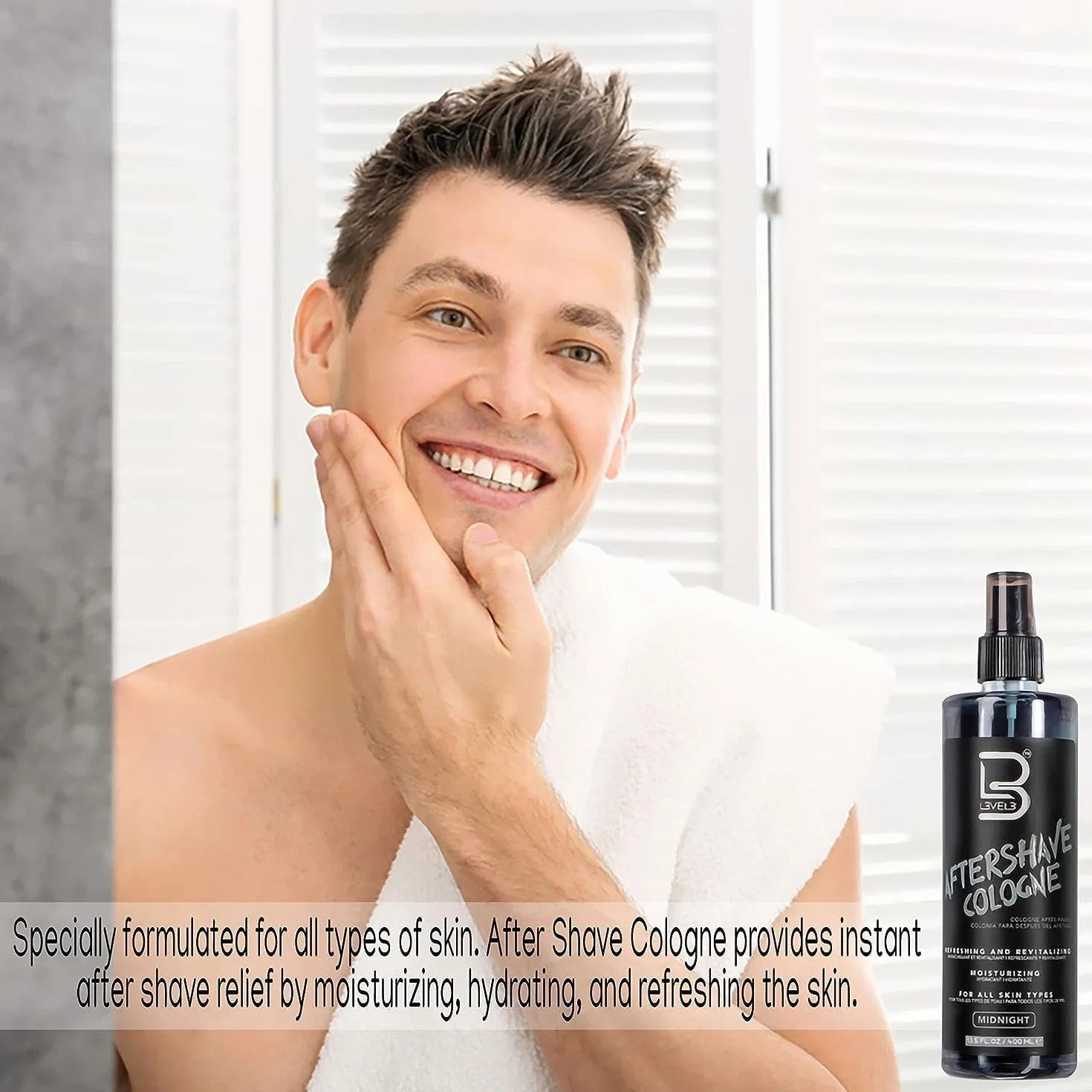 L3VEL3 Woda po Goleniu Aftershave Cologne Royale, Nawilżająca, Odświeżająca, 400 ml