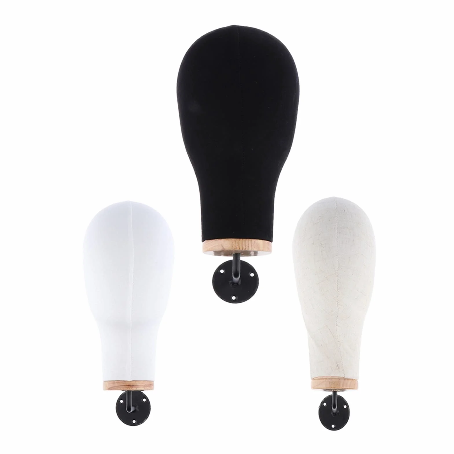 Głowa peruki Mannequin Head Wig Hat Wyświetlacz Model Manikin Do Wall Beige 21 cali Peruka Czapki Display Stand Zdaczej (Color : Blanc)