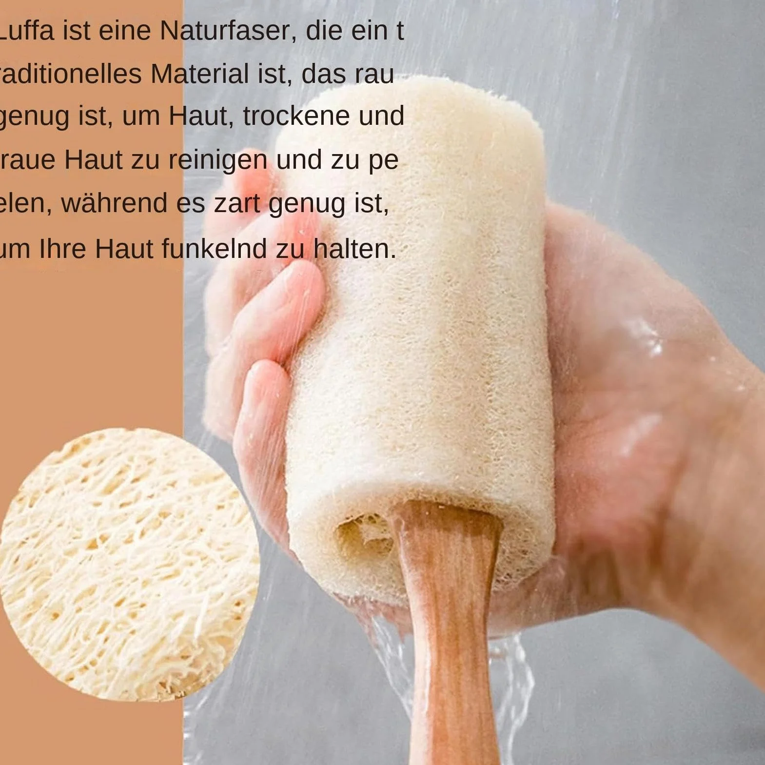 Lukwa szorująca do pleców z uchwytami, szczotka do mycia pleców z trukwy do prysznica, szczotka prysznicowa z długim uchwytem, peeling pleców z trukwy dla mężczyzn i kobiet