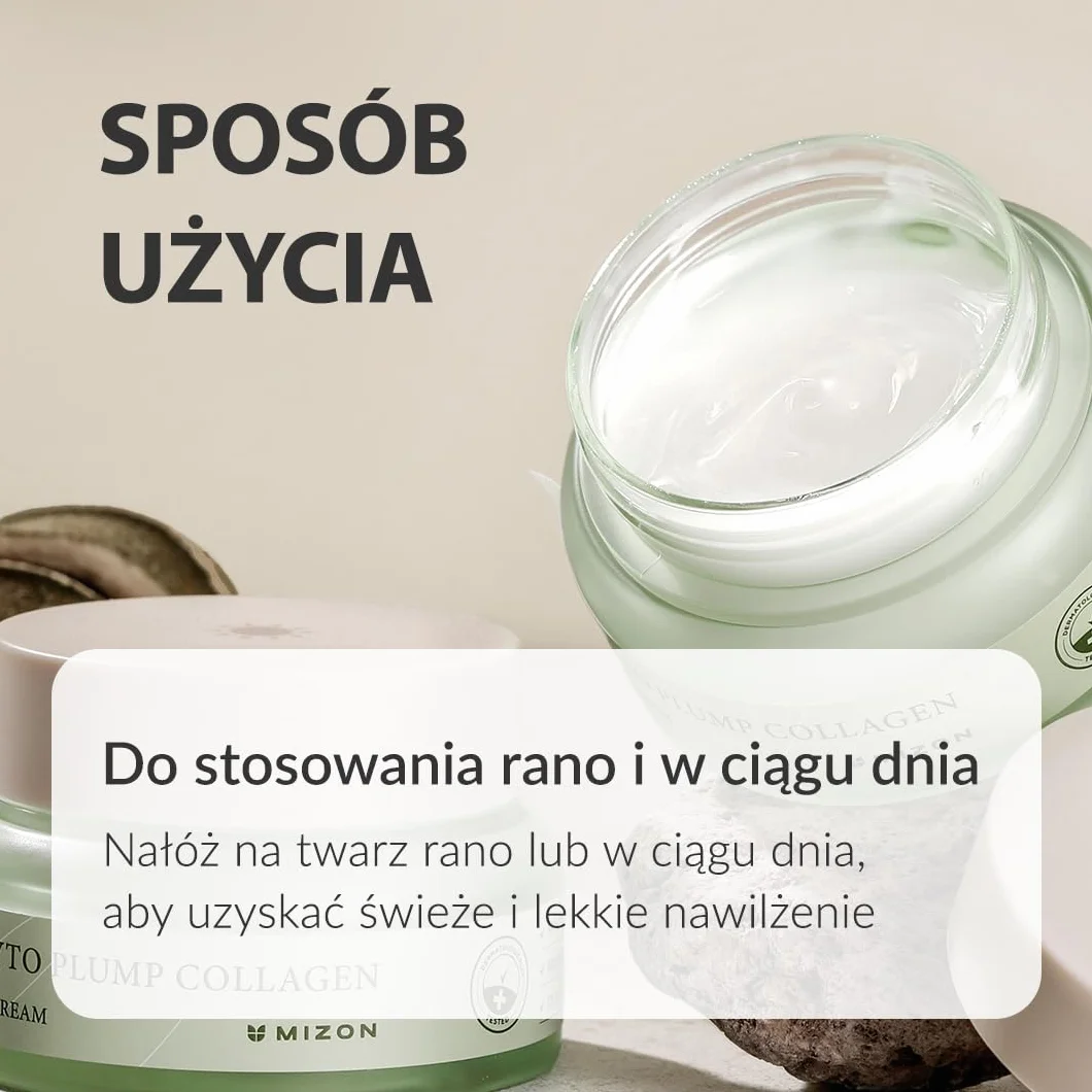 [Mizon] Krem na dzień z fitokolagenem (50 ml) Wegański i roślinny kolagen, Drobnolinijkowe zmarszczki, Nawilżenie, Pielęgnacja dzienne (Phyto Plump Collagen Day Cream)