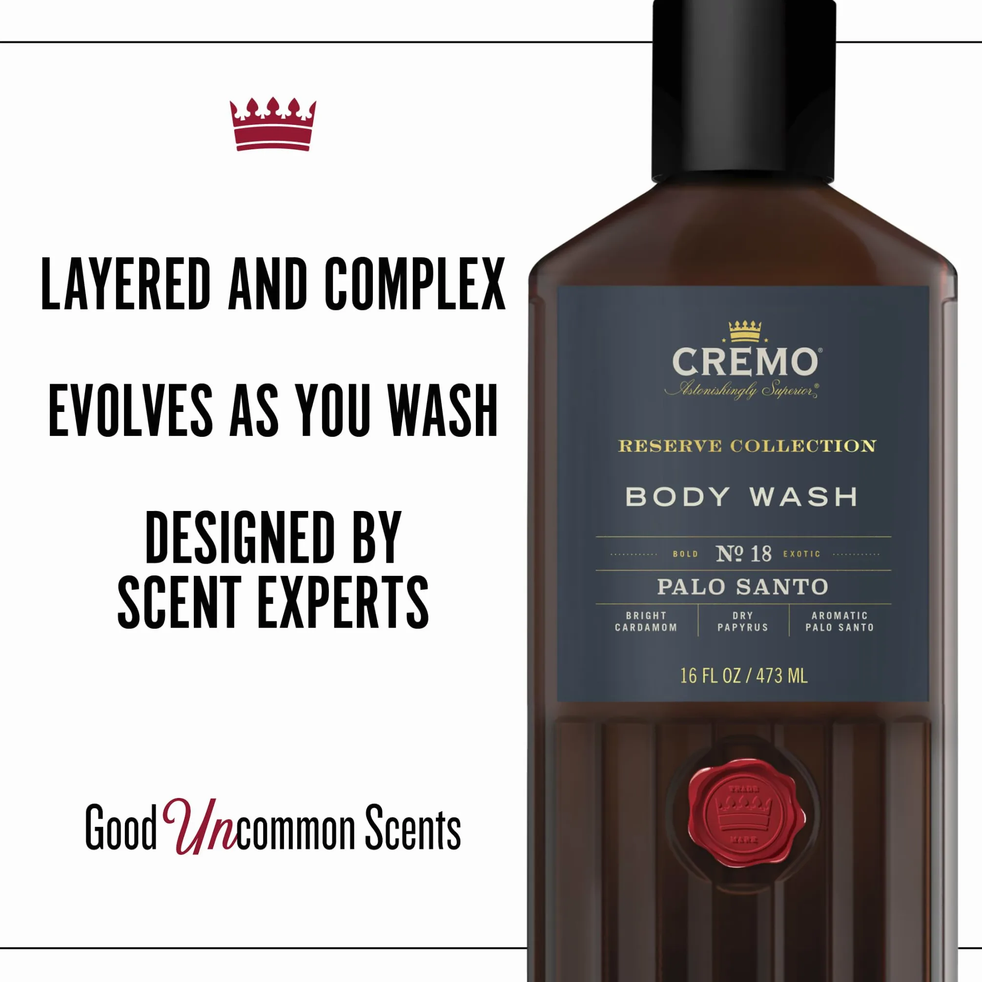 CREMO - Zestaw upominkowy Bourbon & Oak dla mężczyzn - woda toaletowa 100 ml i płyn do mycia ciała 473 ml - pikantny zapach