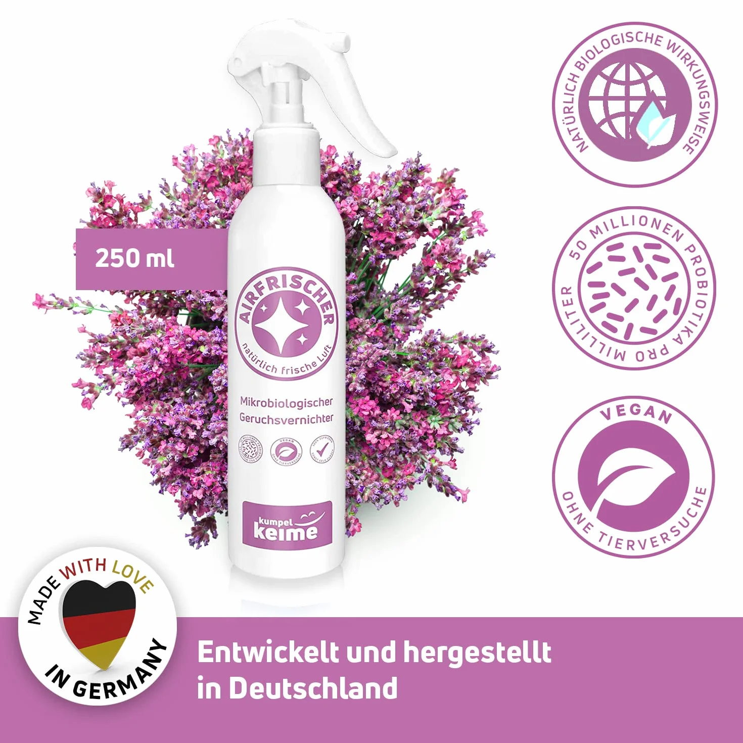 Airfrischer - spray do pomieszczeń mikrobiologicznych - odświeżacz powietrza o zapachu lawendy