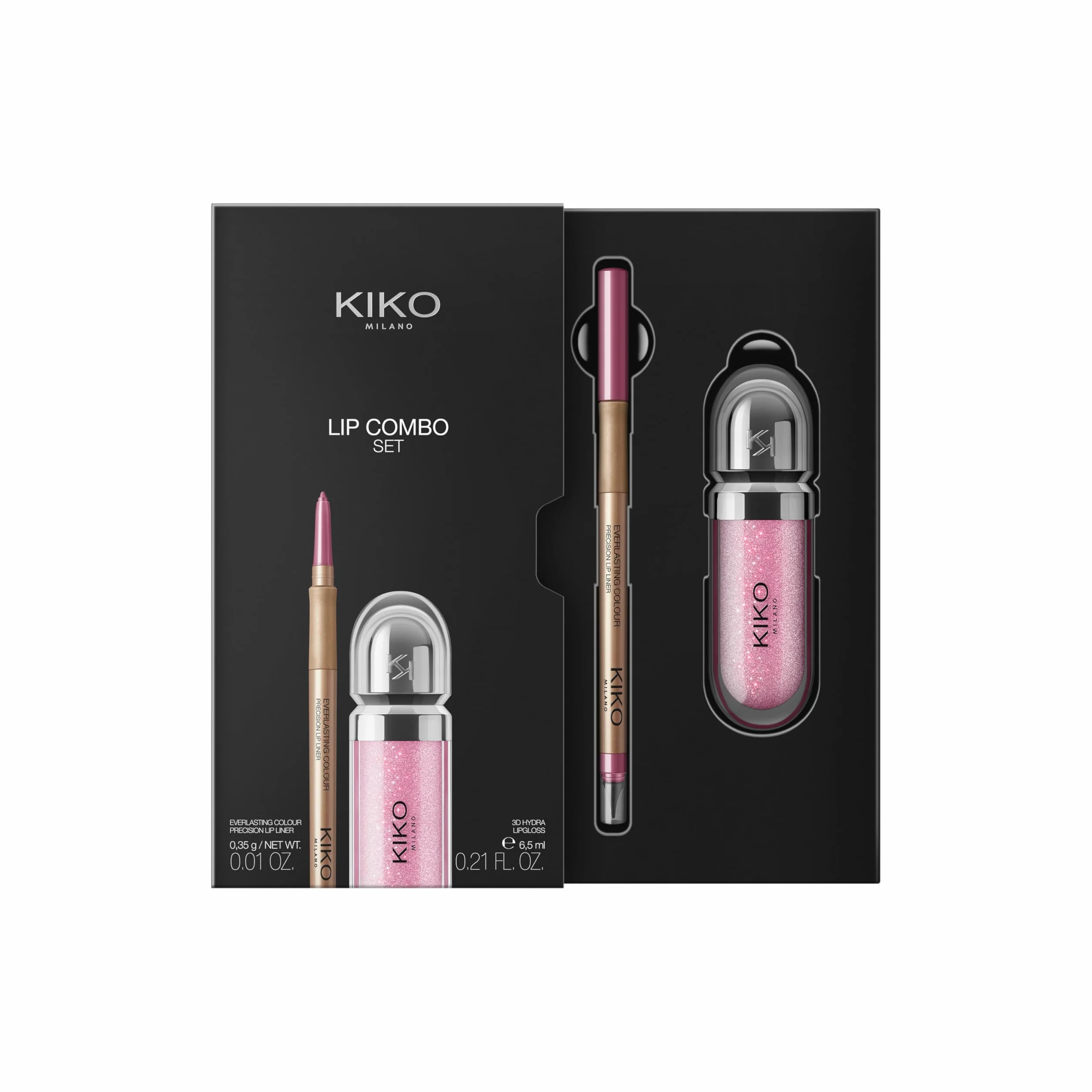 KIKO Milano Lip Combo Set 02, Zestaw Do Ust: Nawilżający Błyszczyk I Konturówka