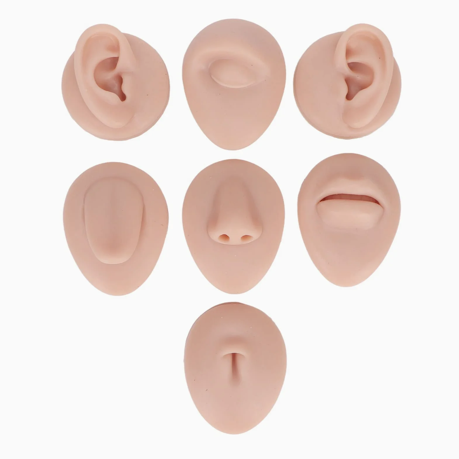Model do piercingu ciała, miękki silikonowy model uszu, profesjonalne ludzkie ucho, usta, nos, oko, język, pępek, model, rekwizyty, narzędzia dydaktyczne 3D, sztuczne części do piercingu ciała, średni
