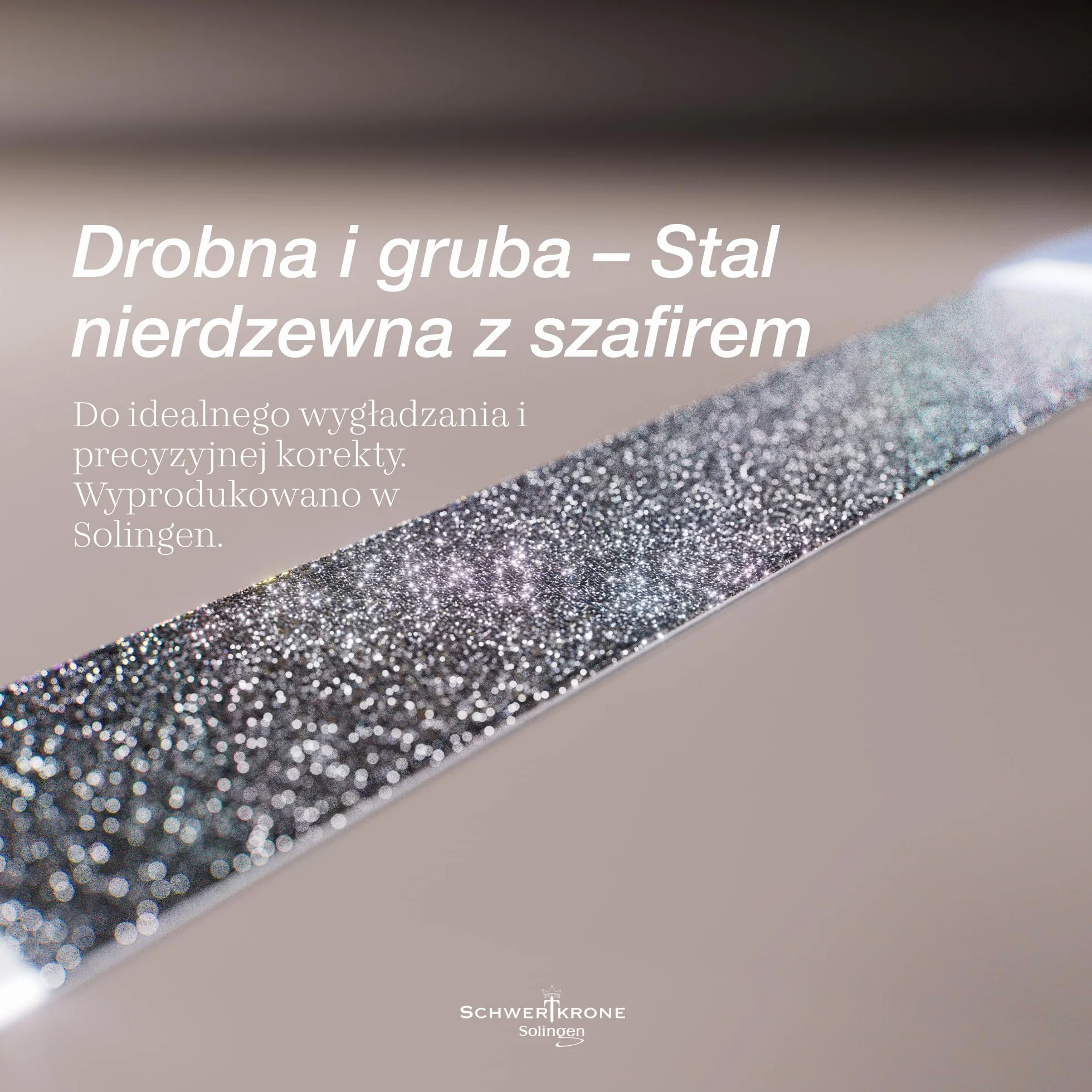 SCHWERTKRONE ® Zestaw 4 pilników do paznokci szafirowych [Made in Solingen – Germany] – pilniki do paznokci naturalne – pilniki do paznokci – do manicure i pedicure – drobne i grube, w 4 rozmiarach