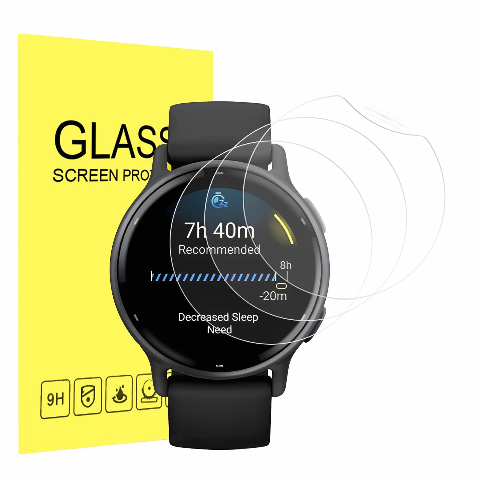 3-pak folii ochronnej na wyświetlacz kompatybilna z Garmin Vivoactive 5, miękka folia ochronna TPU, bez pęcherzyków powietrza, HD przezroczysta, odporna na zarysowania, Touch Sensitive