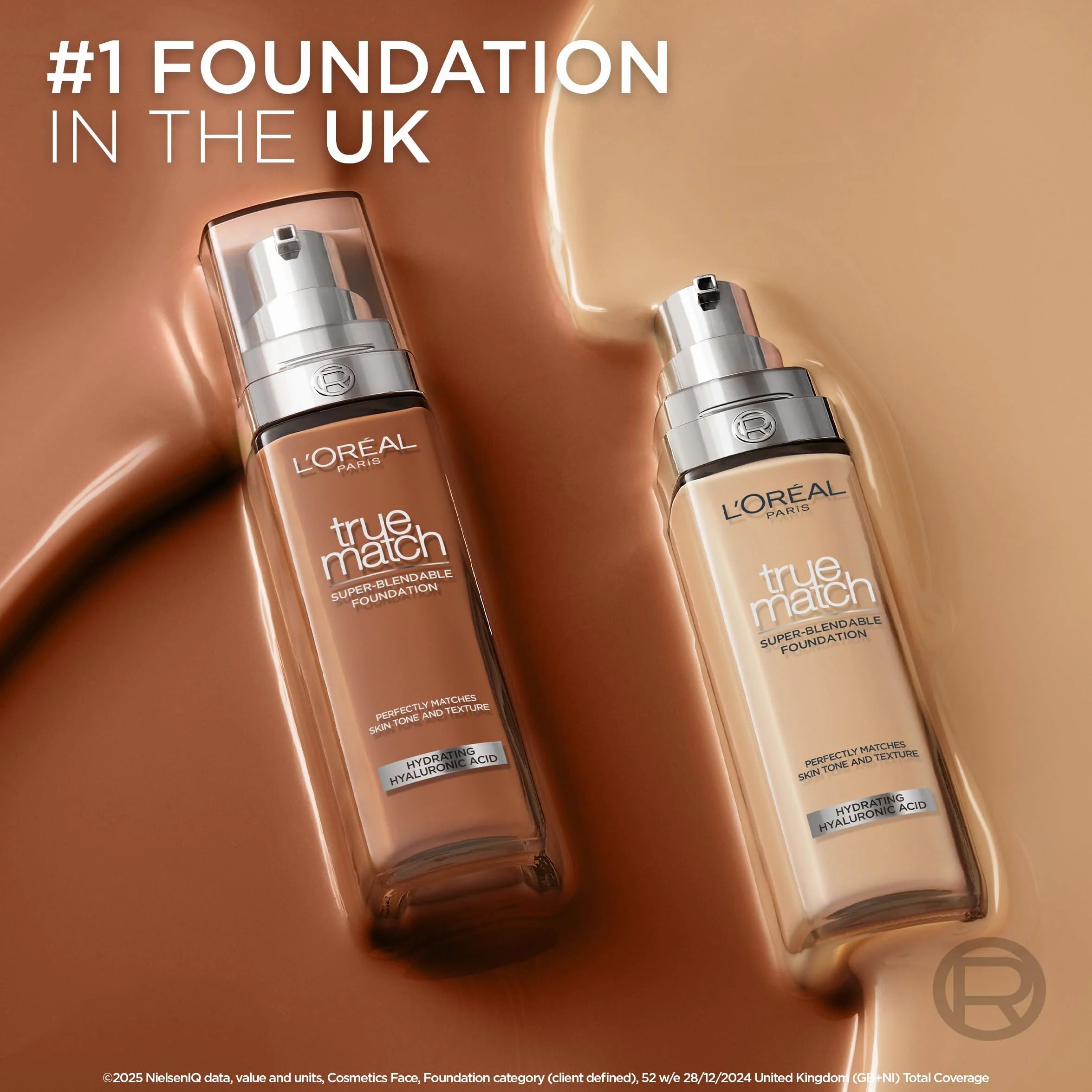 L'Oréal Paris True Match trwały podkład do twarzy w płynie, pielęgnujący z kwasem hialuronowym, SPF 17, 5.N Sand, 30 ml
