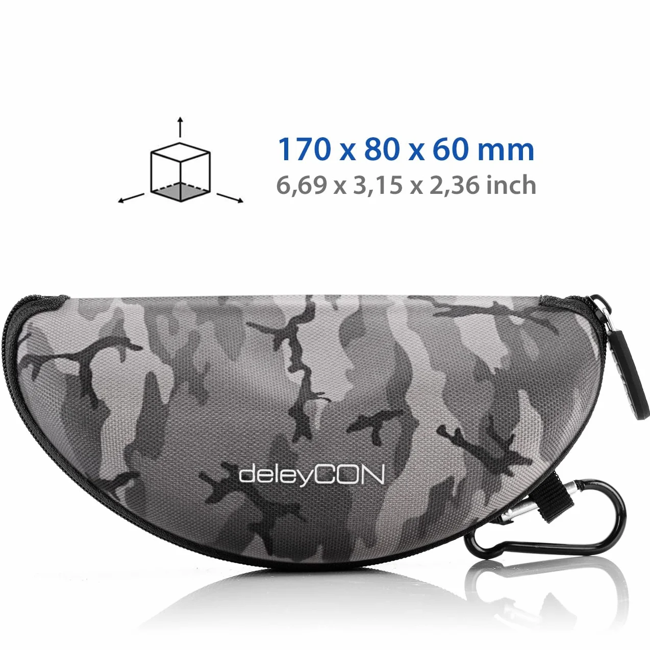 deleyCON Etui na Okulary Twardy Futerał Torba na Okulary Pudełko na Okulary Twarda Okładka Sportowe Rowerowe Okulary do Czytania Okulary Przeciwsłoneczne Ściereczka do Czyszczenia Okularów