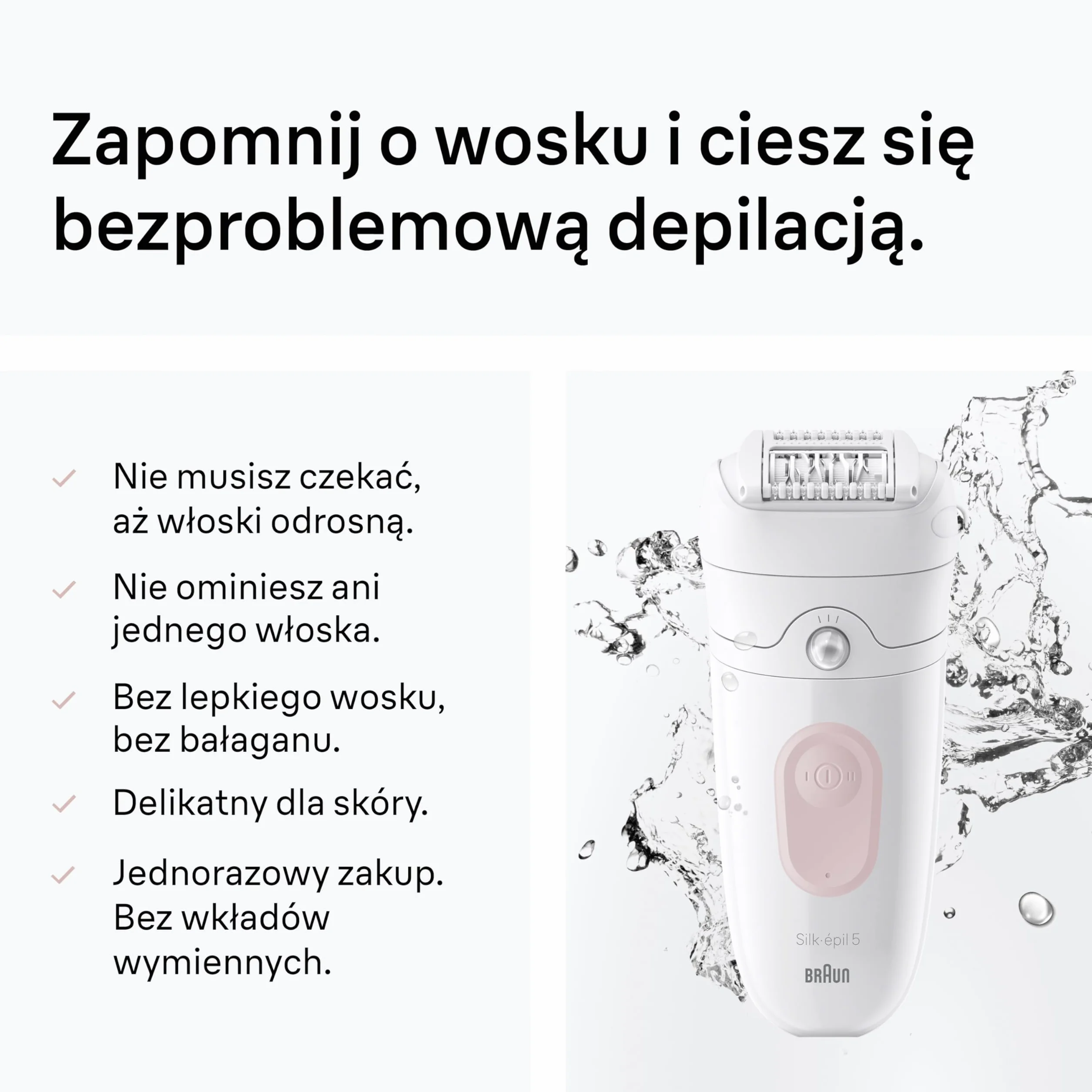 Braun Silk·épil 5 Depilator Na Mokro I Sucho, 5-011, Różowy