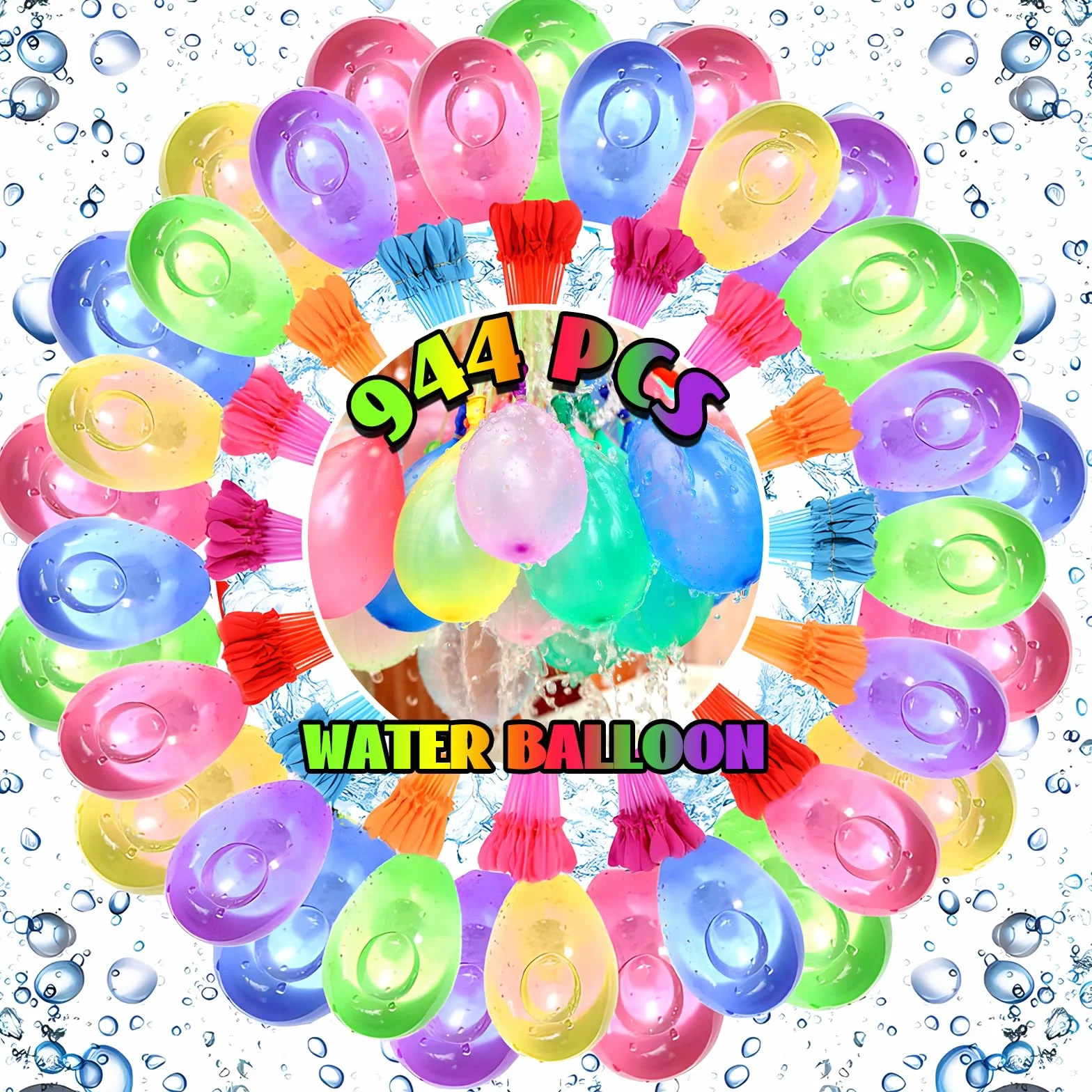 Mein HERZ Balony wodne, 944 szt. Kolorowe balony wodne Bomby wodne Samouszczelniające się balony wodne na letnie imprezy, plaża, basen
