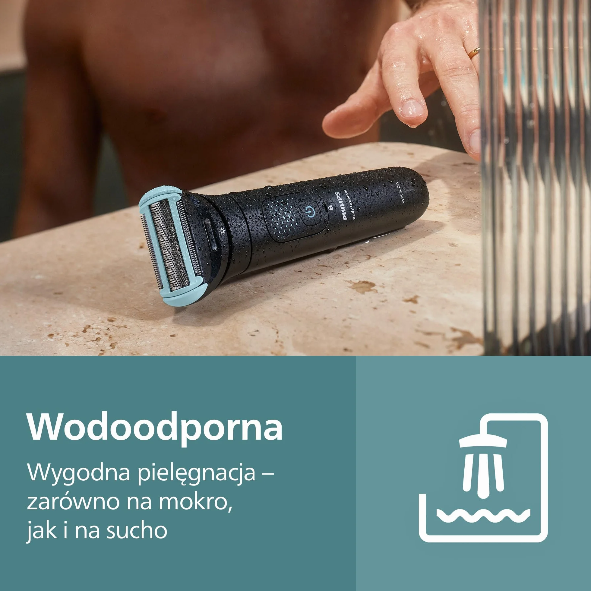 Wymienna folia końcówki trymera do ciała Philips – system Triple Protect, gładkie i precyzyjne golenie, 100% wodoodporności, model BG2010/43