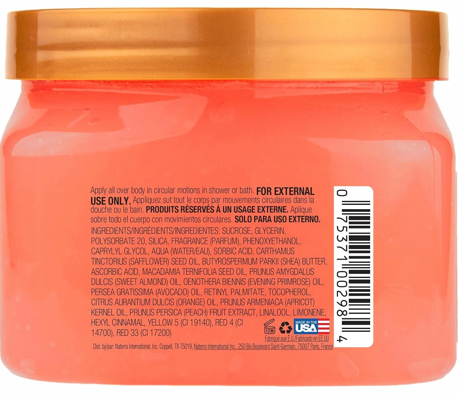 Tree Hut Peach Sorbet Shea Sugar Scrub, 18 uncji, Ultra nawilżający i złuszczający peeling do pielęgnacji niezbędnej pielęgnacji ciała