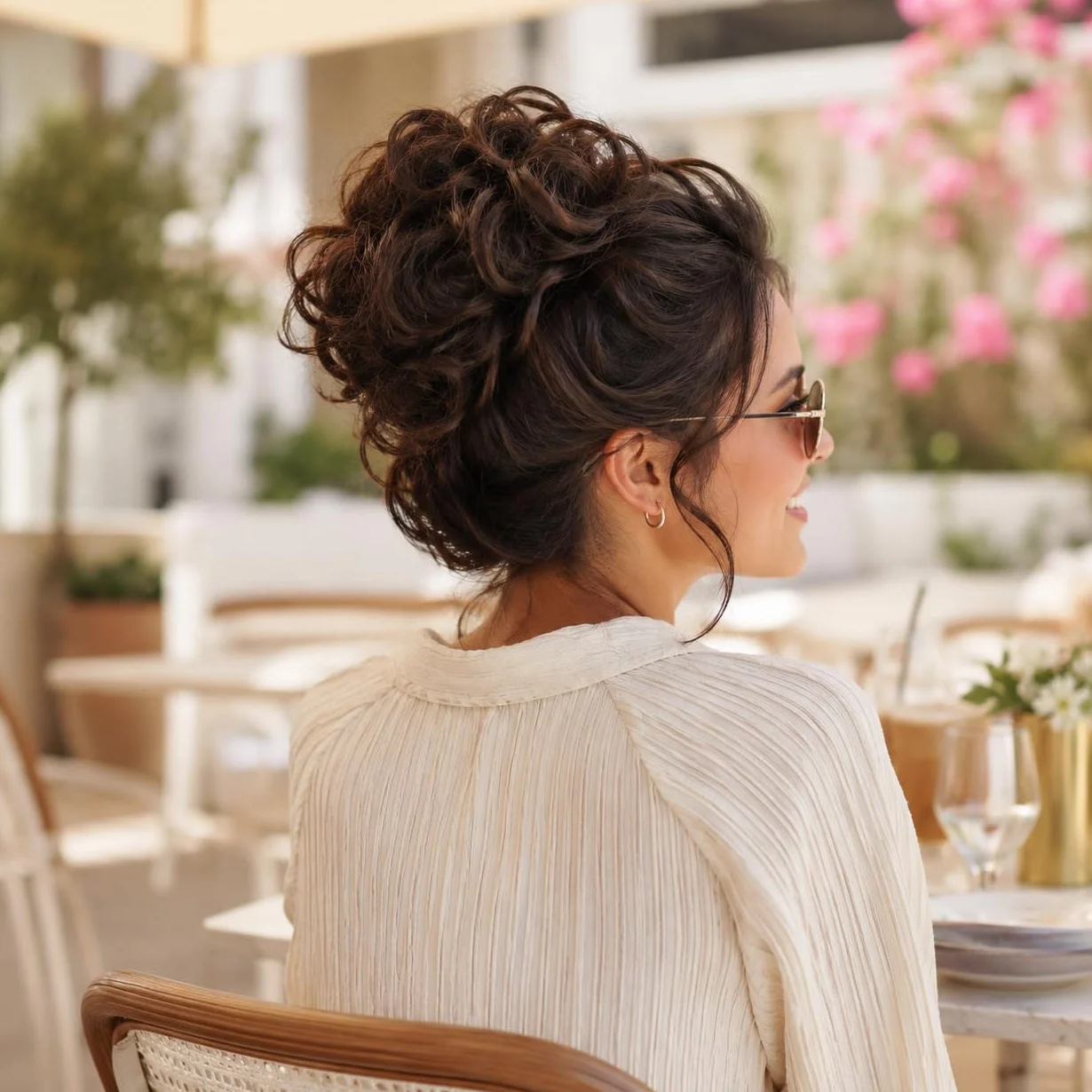CAISHA XL Scrunchie Przedłużanie Włosów Gumki Do Włosów Kok Ciemny Czekoladowy Brąz