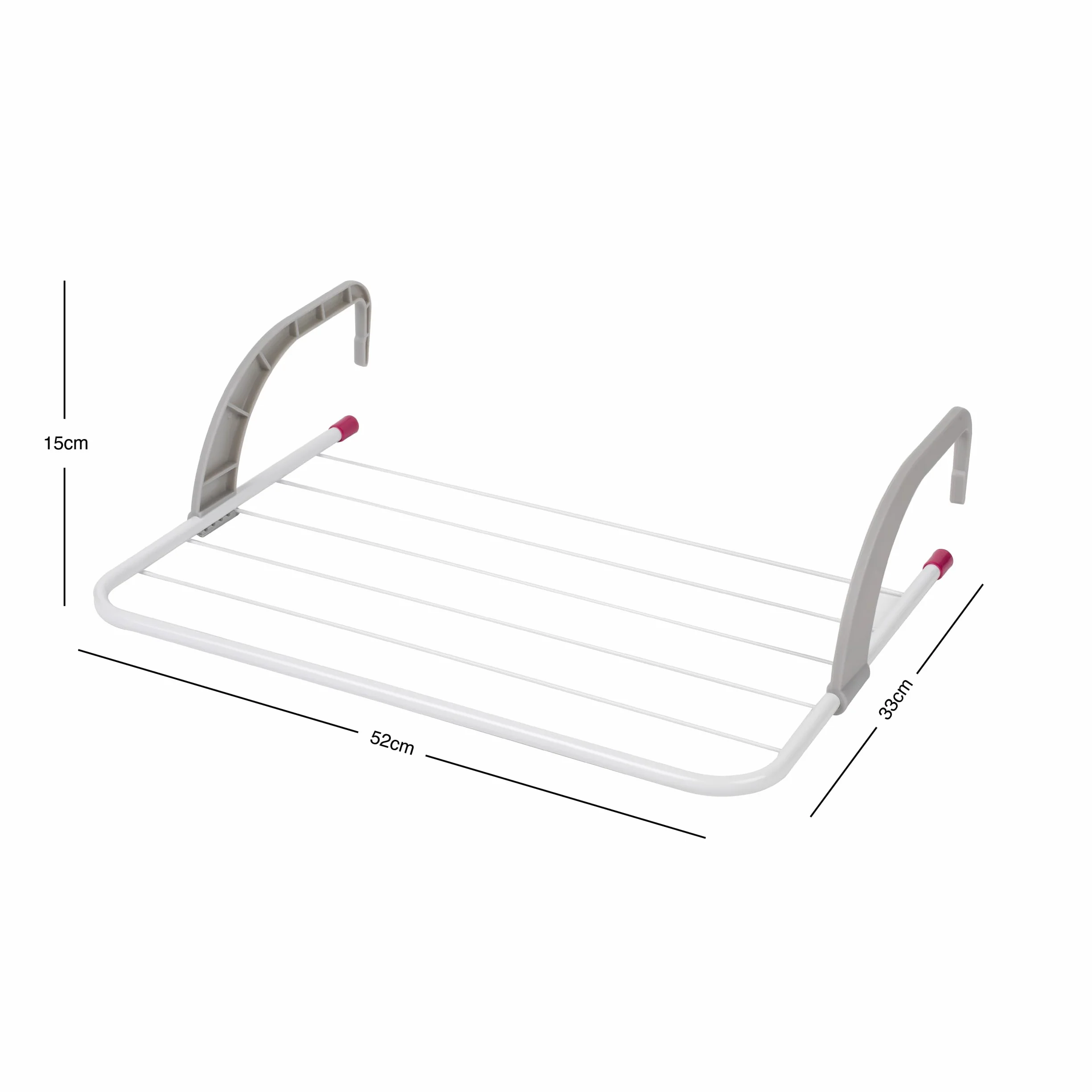 Suszarka grzejnikowa Kleeneze KL027535EU na ręczniki lub ubrania, obciążenie do 5 kg, szaro-różowa